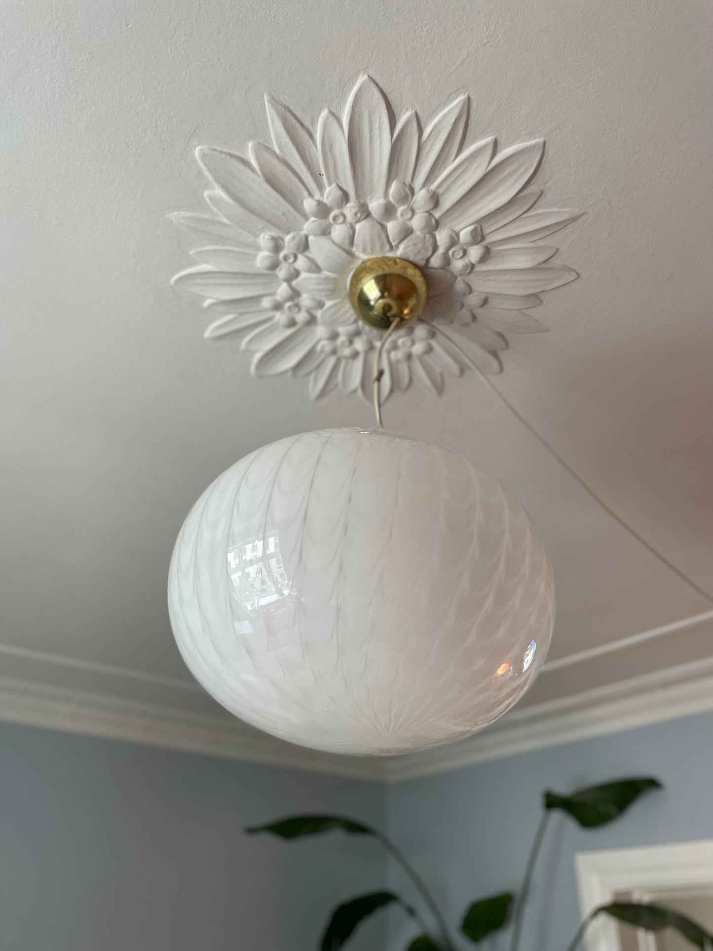 Vintage Murano loftlampe hvid