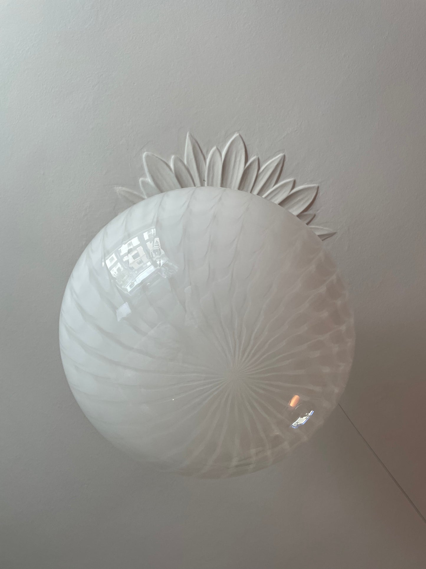Vintage Murano loftlampe hvid