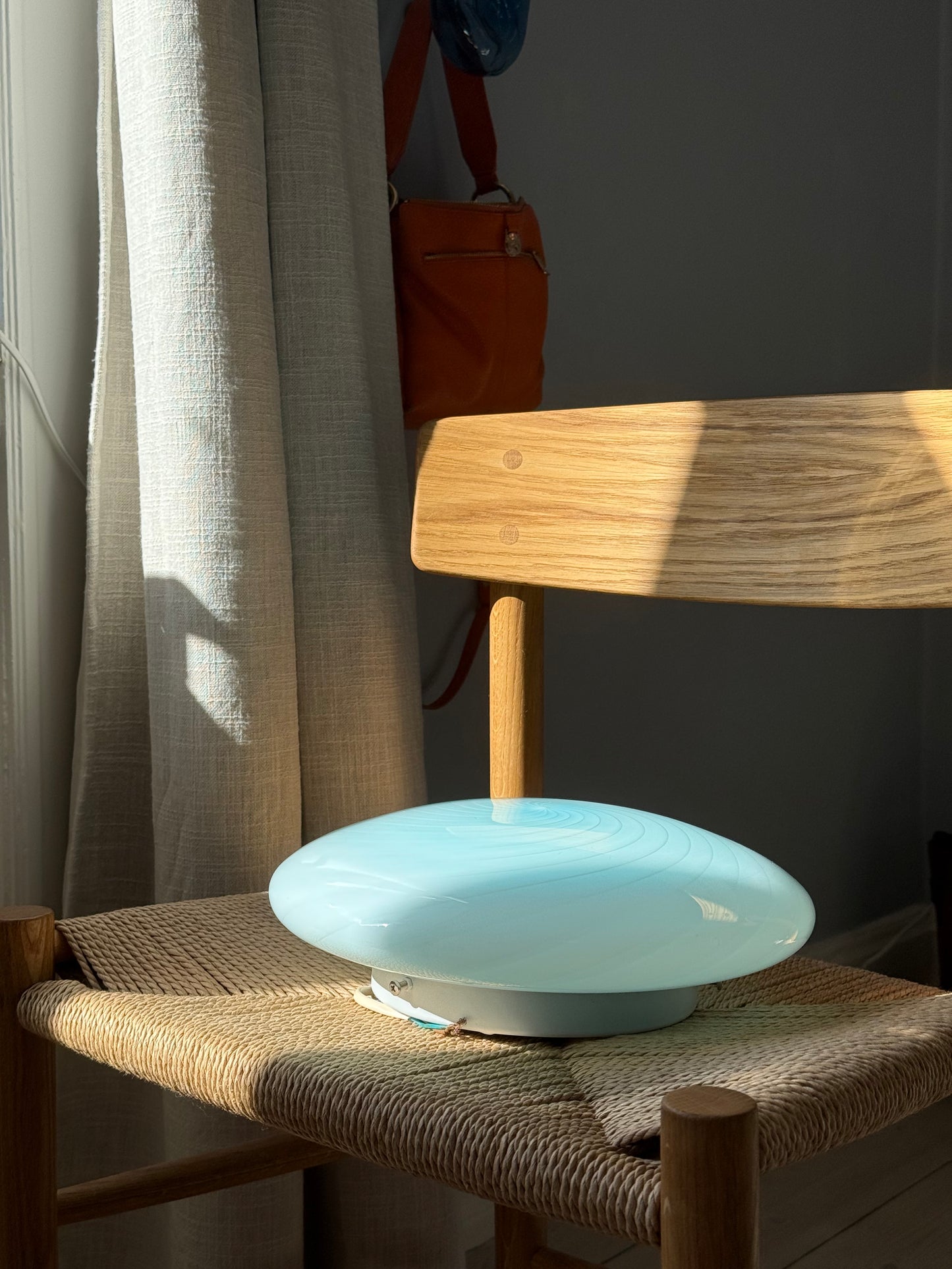 Lyseblå vintage murano plafond 30cm (2 tilgængelig)