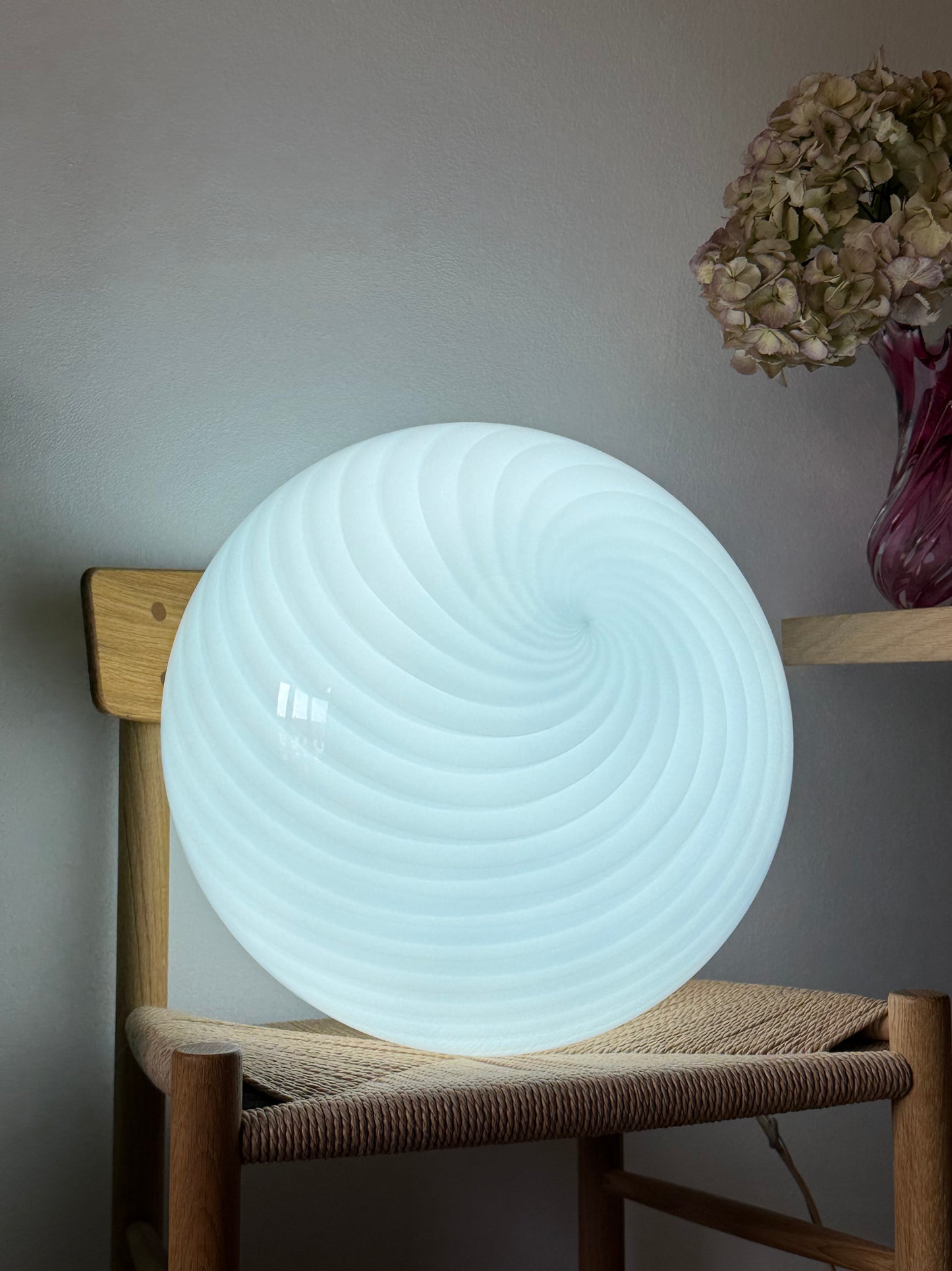 Vintage Murano lys blå pendel 44cm