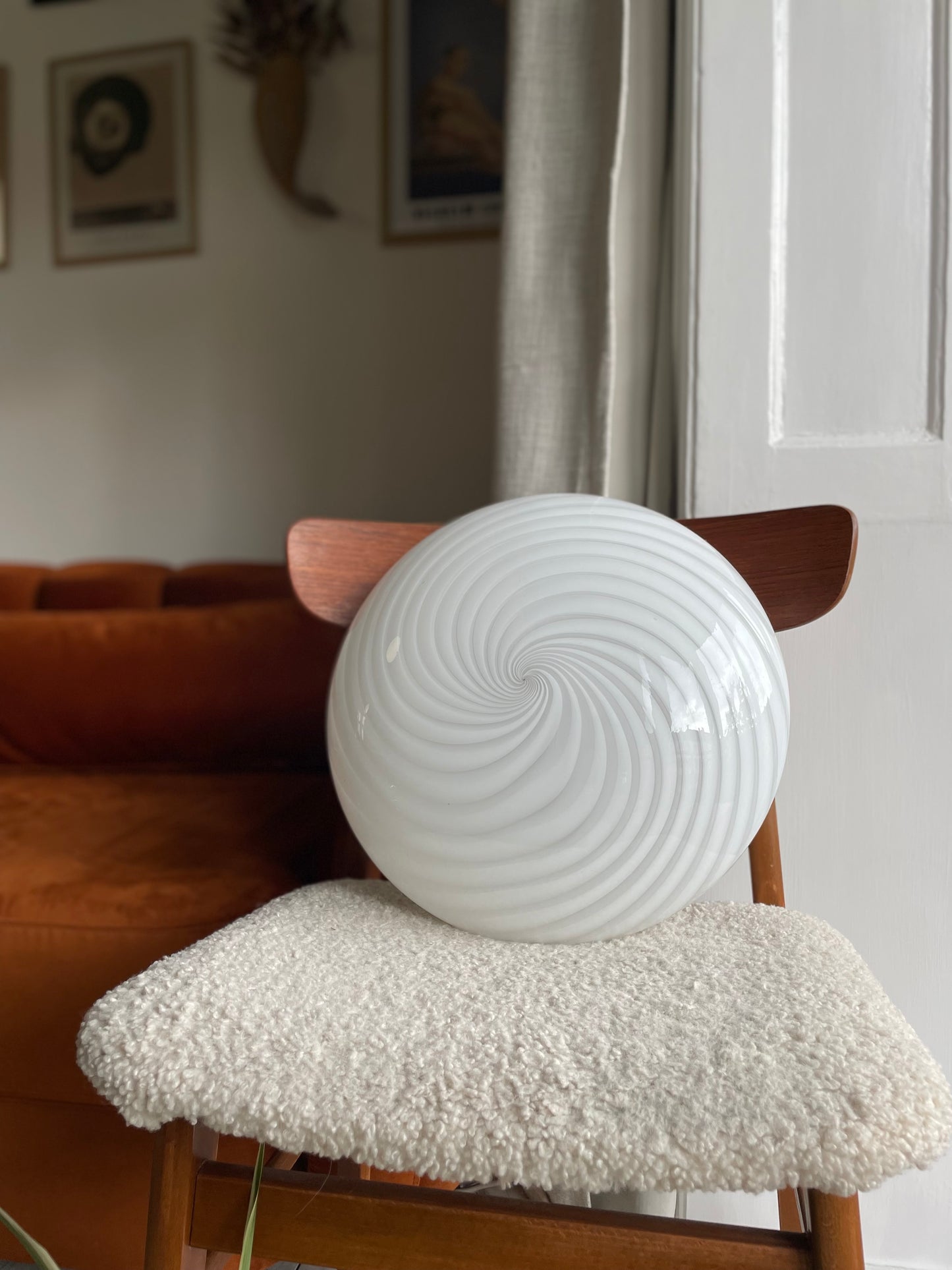 Vintage Murano plafond 38cm med krom base