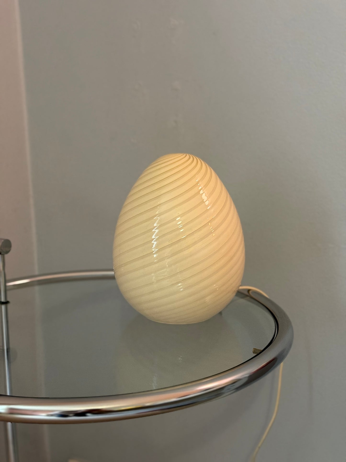 Vintage Vetri Murano gul æg bordlampe