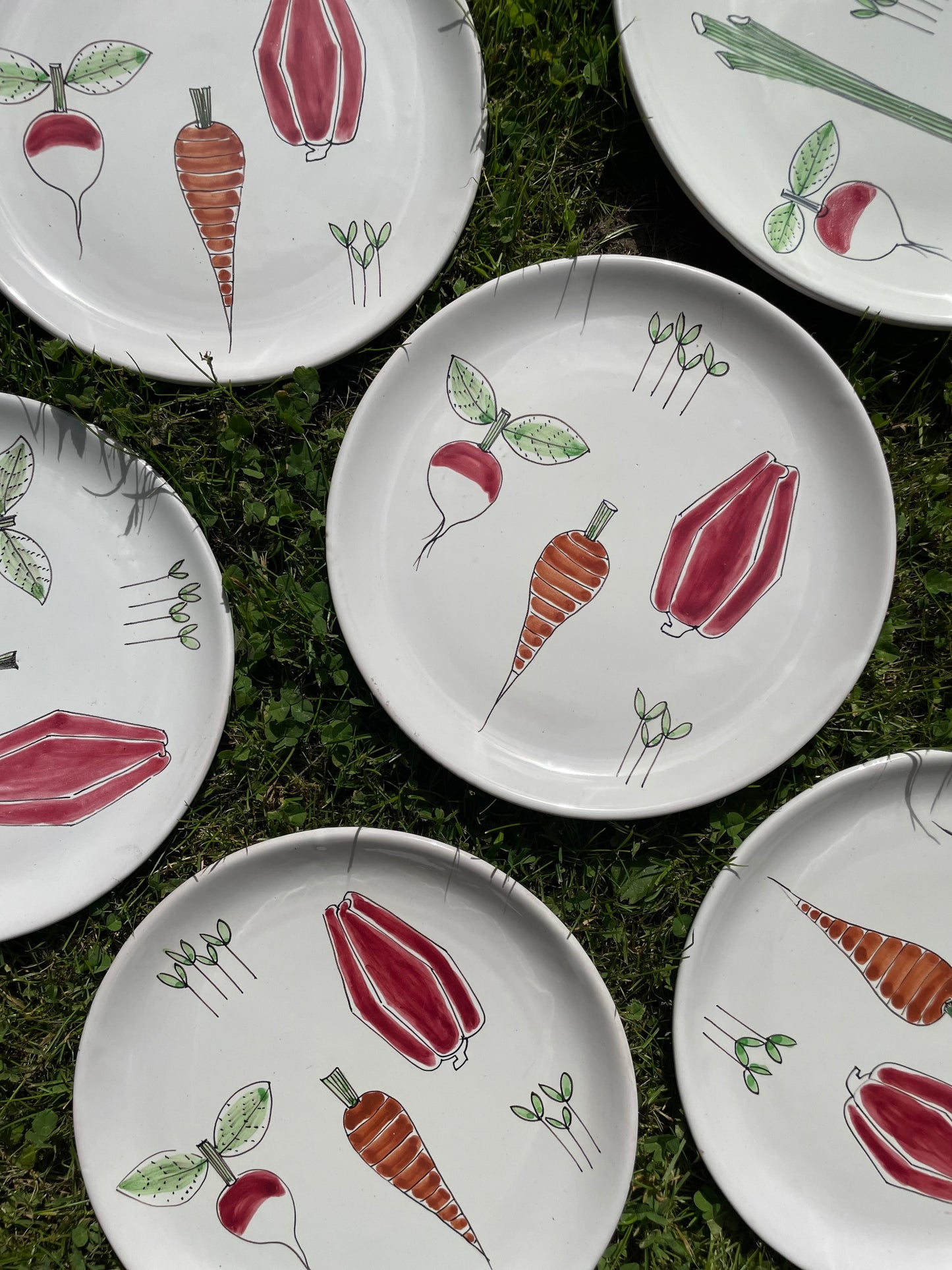 Lunch plates with vegetables