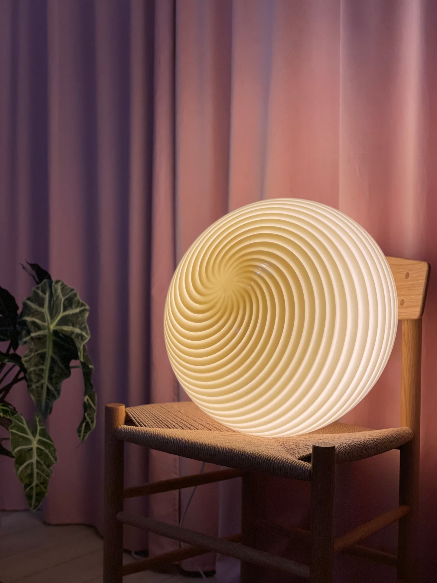 45cm Gul vintage Vetri Murano loftlampe