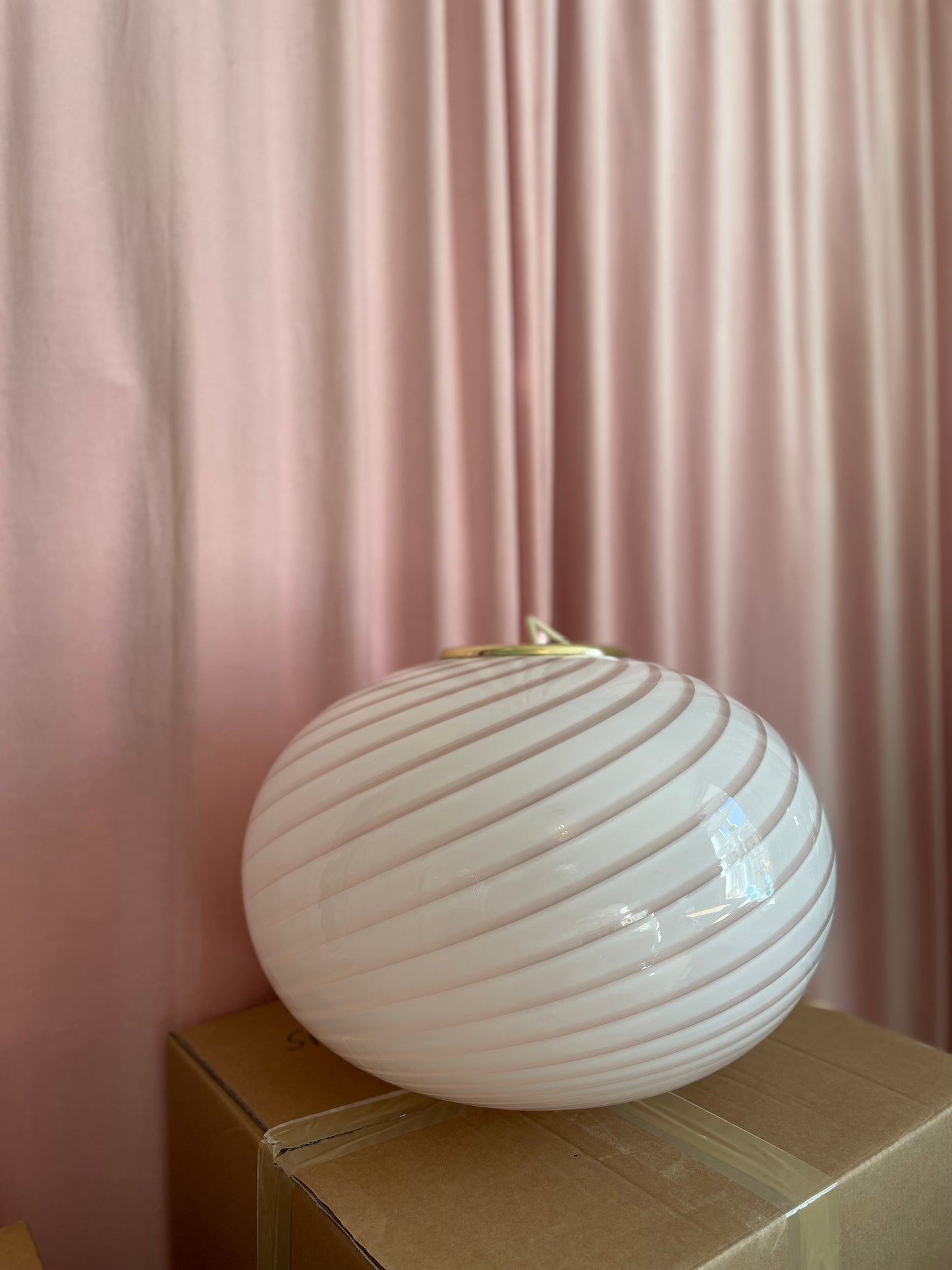 Vintage Murano lyserød pendel 45cm