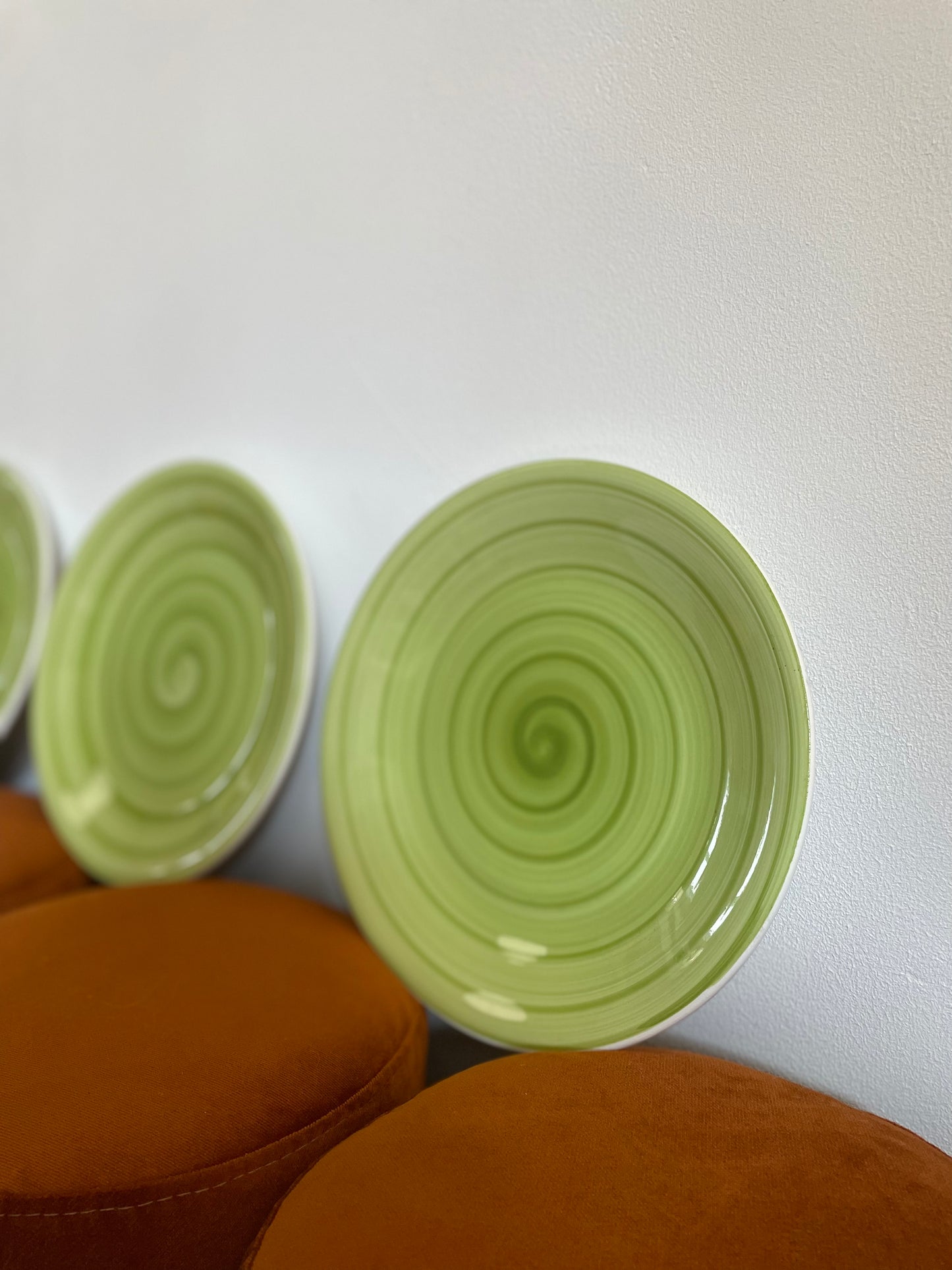 Italienske grønne swirl tallerkener