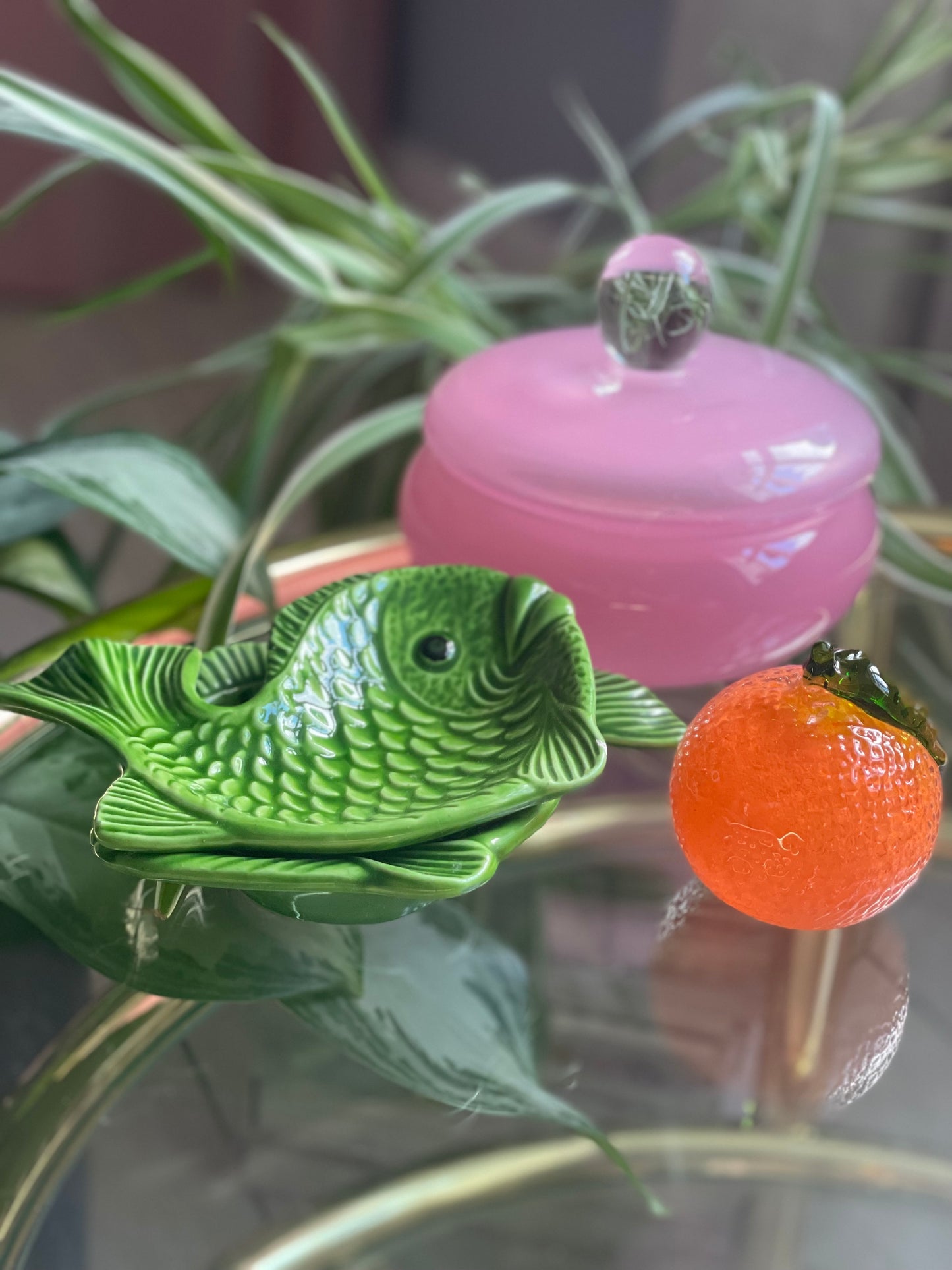 Green fish dish