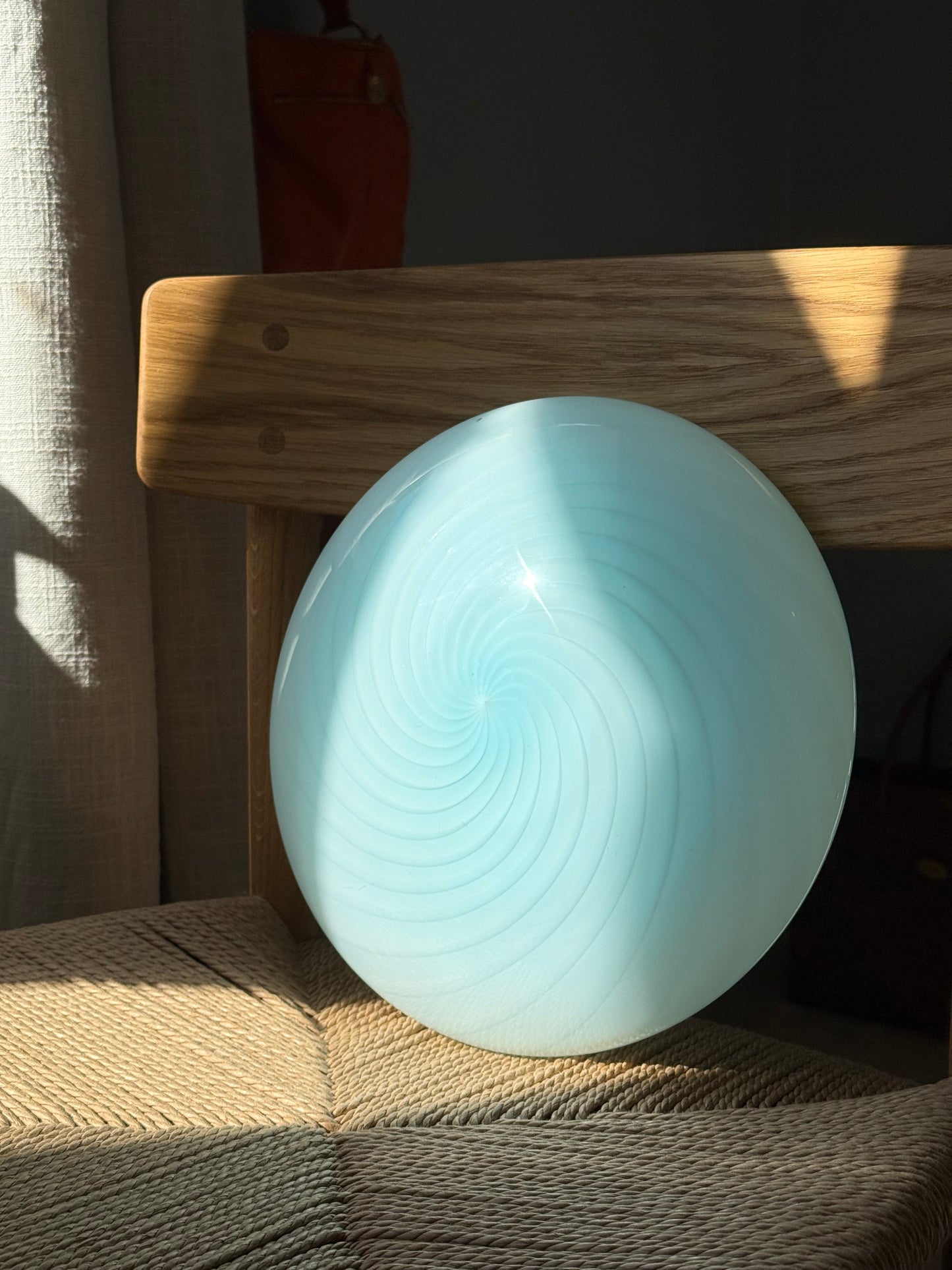 Lyseblå vintage murano plafond 30cm (2 tilgængelig)