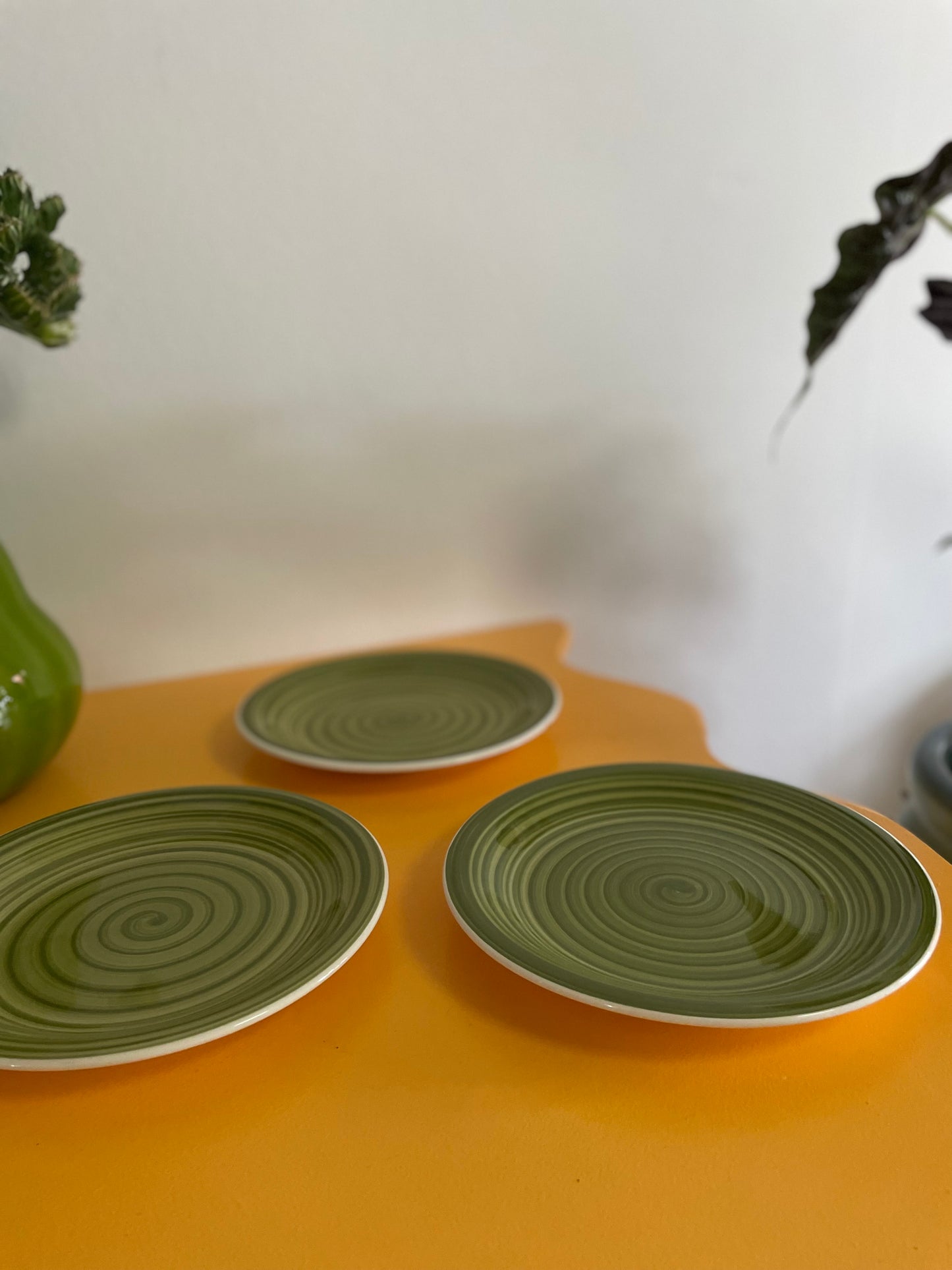 Grønne swirl frokosttallerkener
