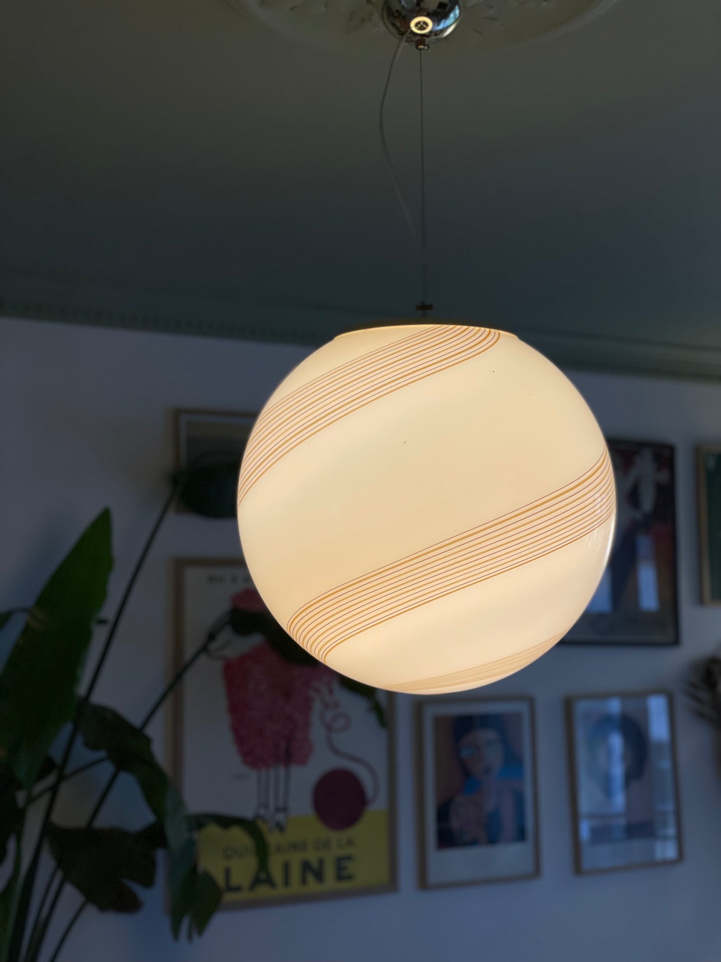 Vintage Murano karamel loftlampe 40cm