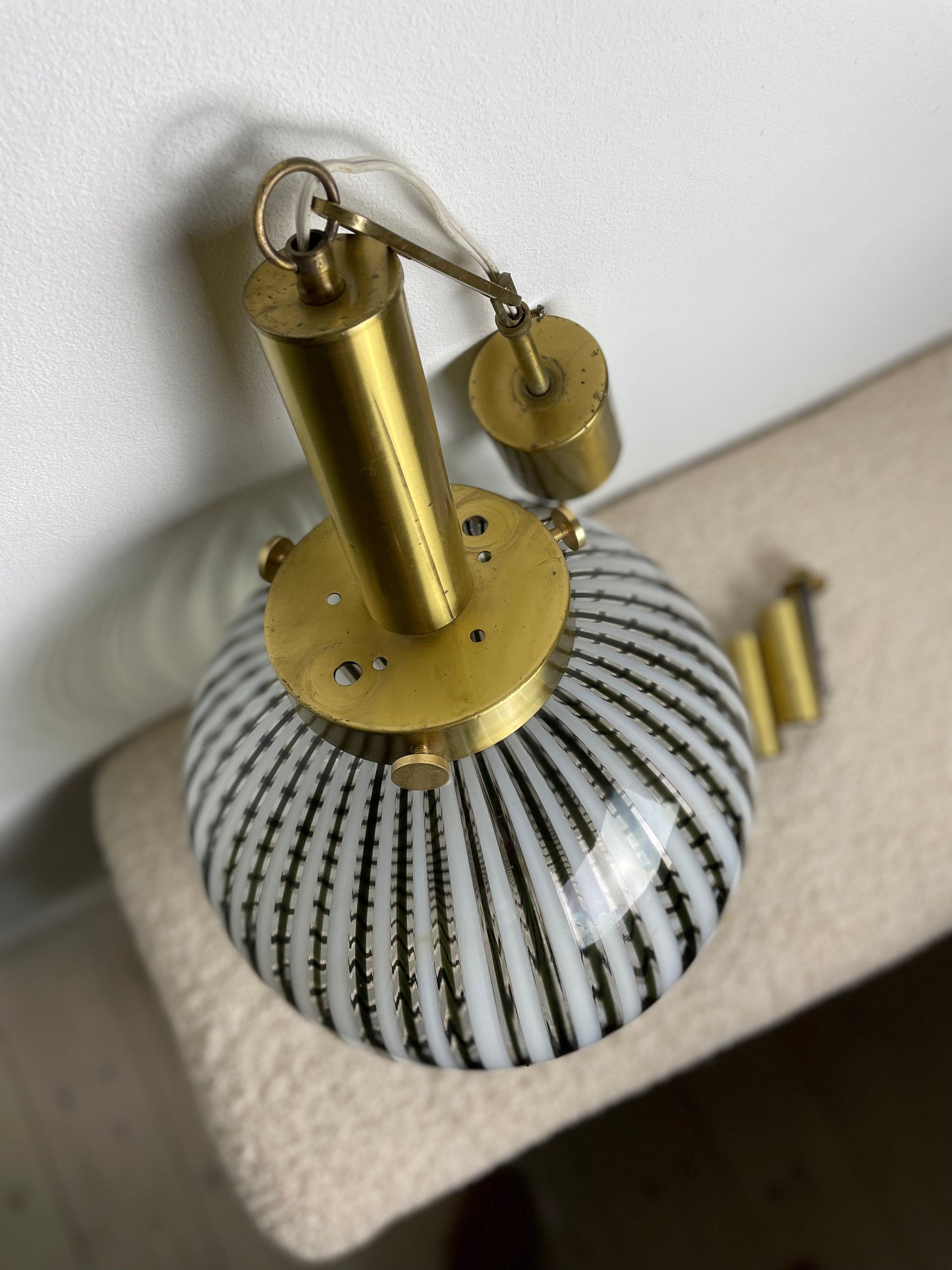 Vintage Murano stribet pendel