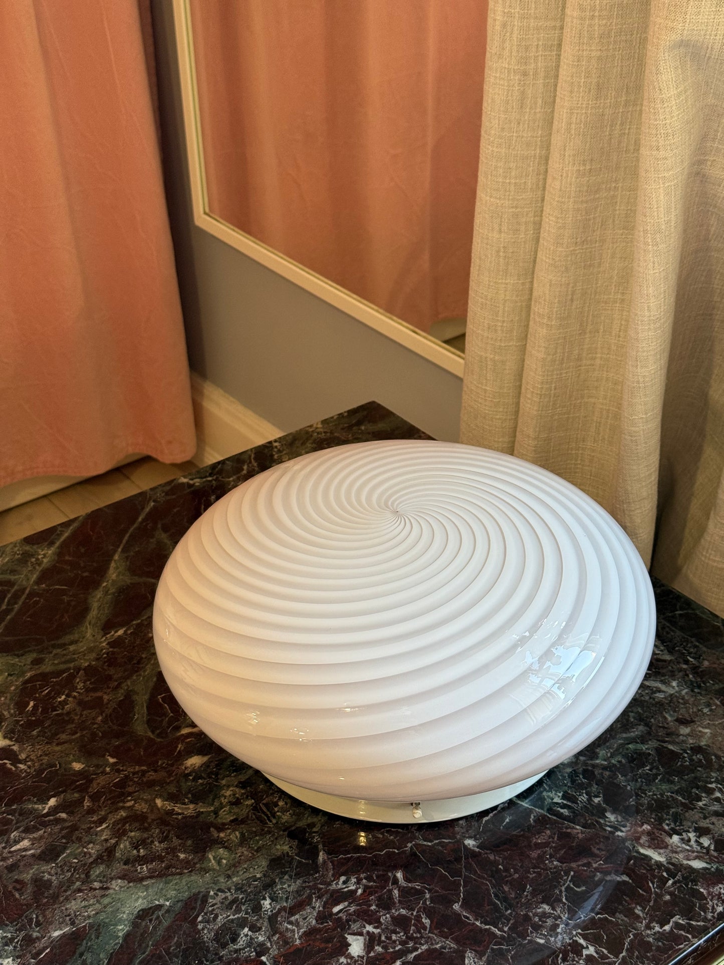 Vintage Murano Swirl væglampe rosa 36cm
