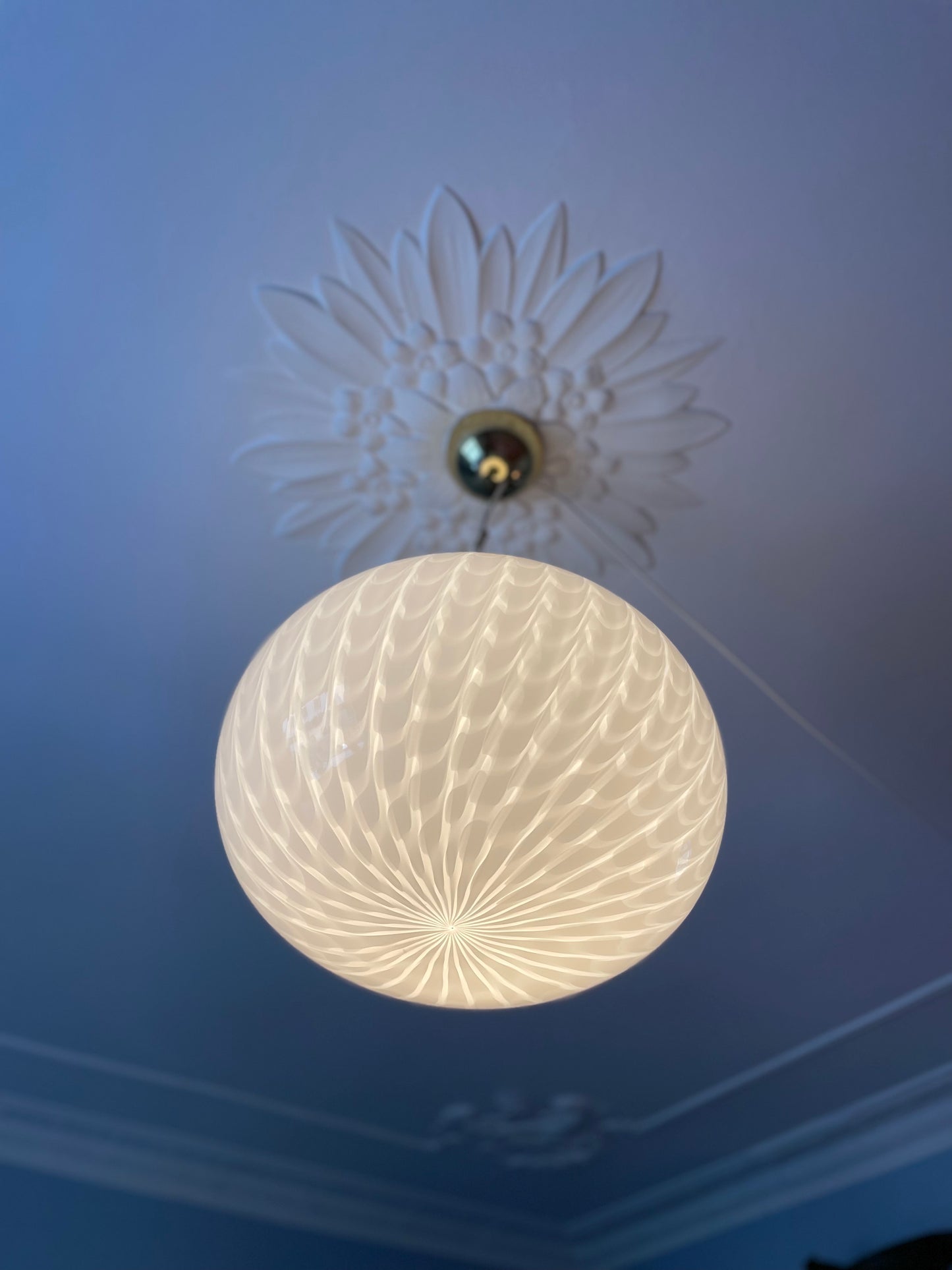 Vintage Murano loftlampe hvid