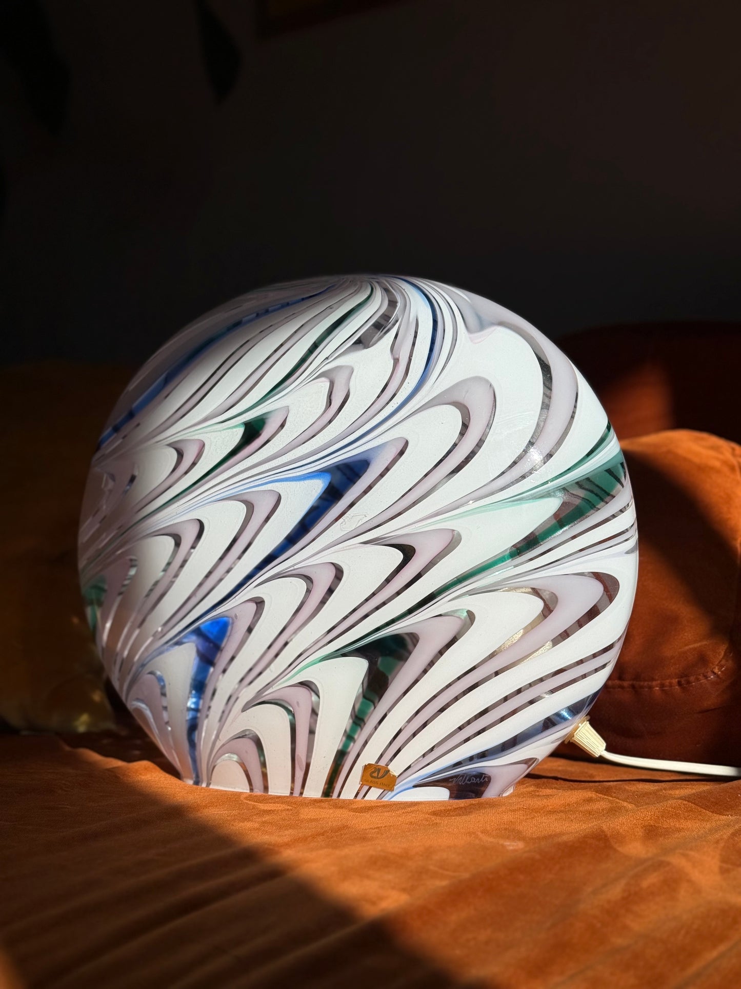 Vintage Murano regnbue bordlampe