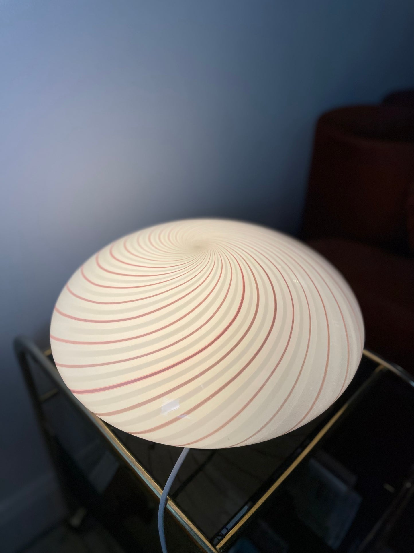 Vintage Murano væglampe med lyserødt swirl 36cm
