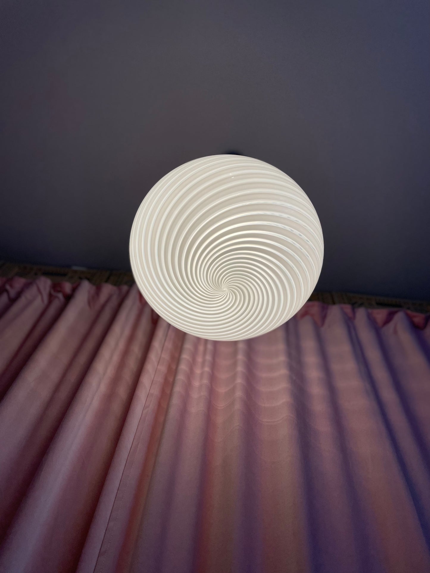 Hvid swirl vintage Murano Pendel 40cm