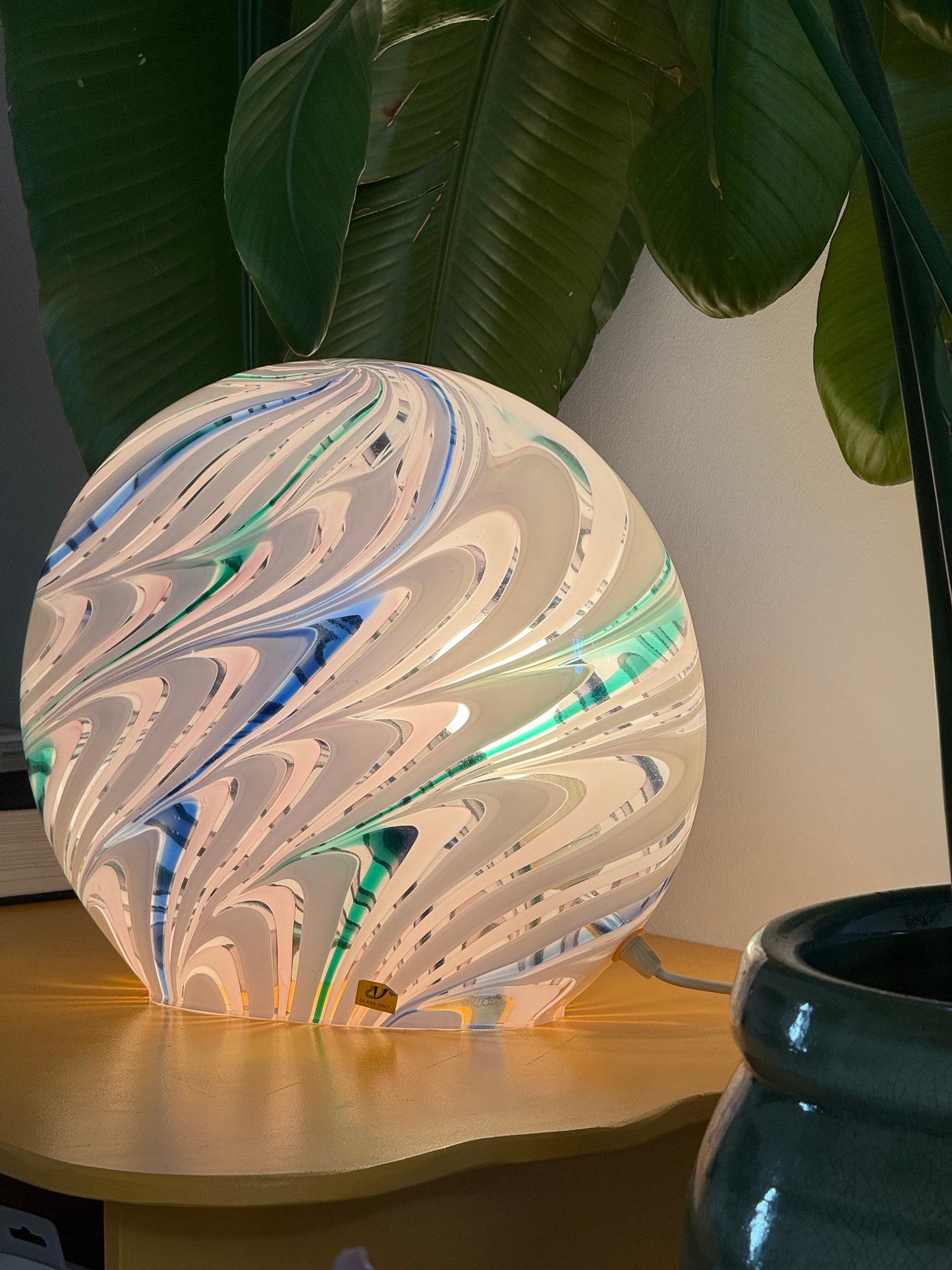 Vintage Murano regnbue bordlampe
