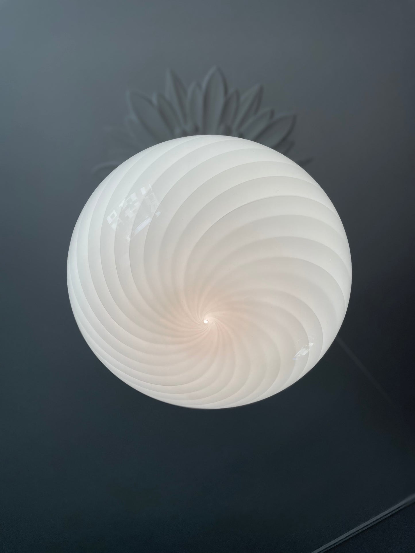 Vintage Murano lyserøde swirl pendel