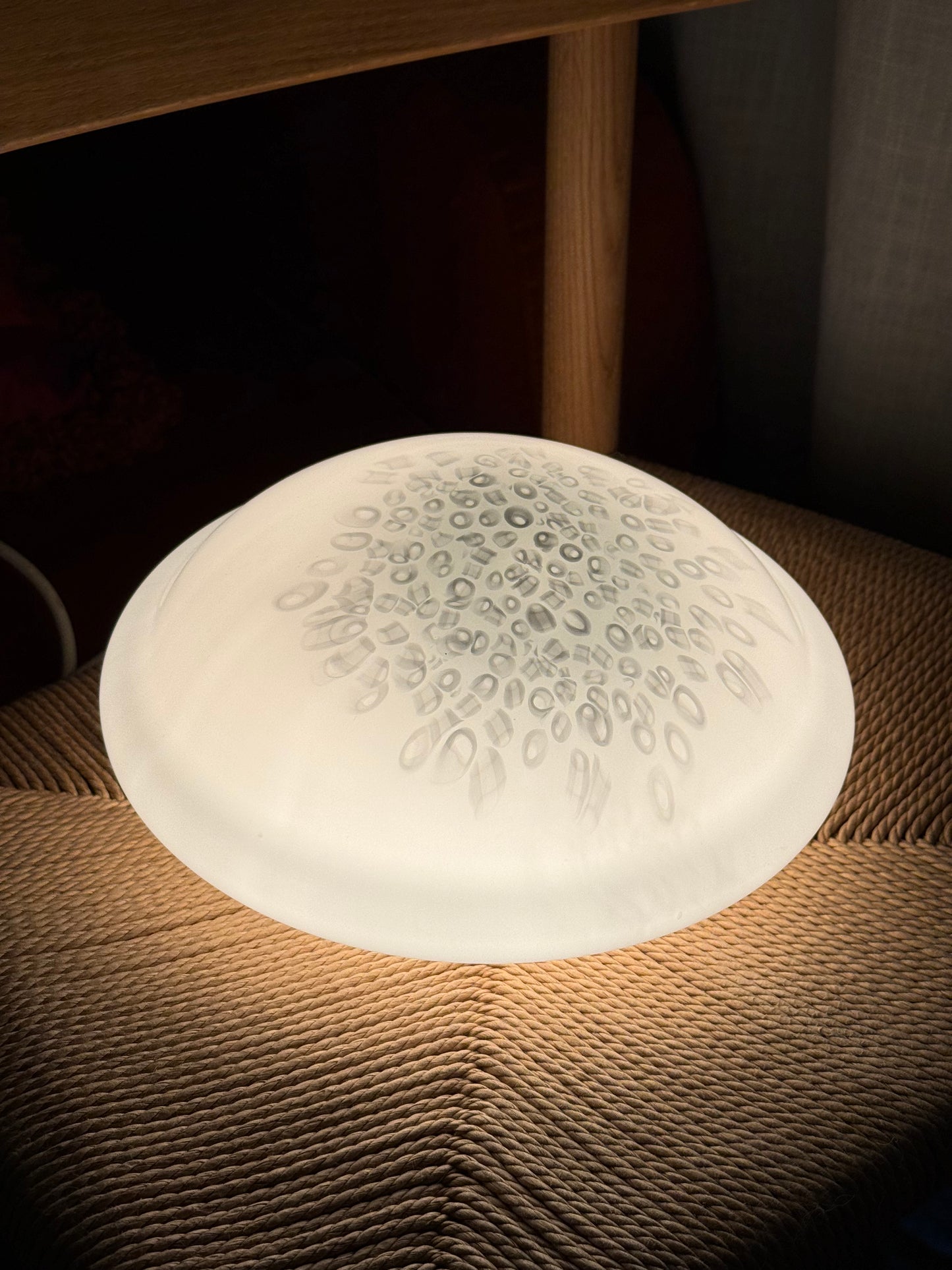 Vintage murano væglampe med grå pletter 26cm