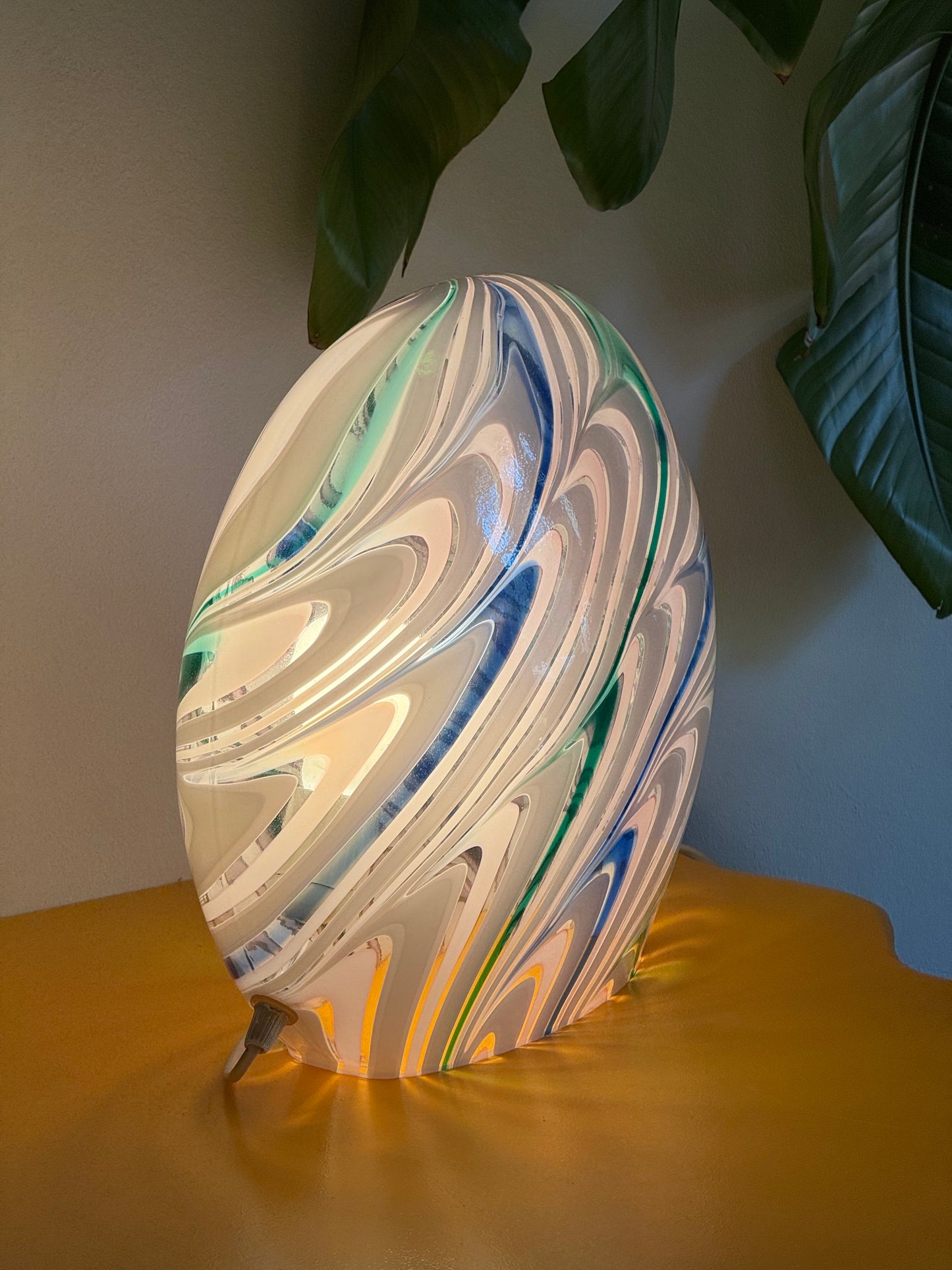 Vintage Murano regnbue bordlampe