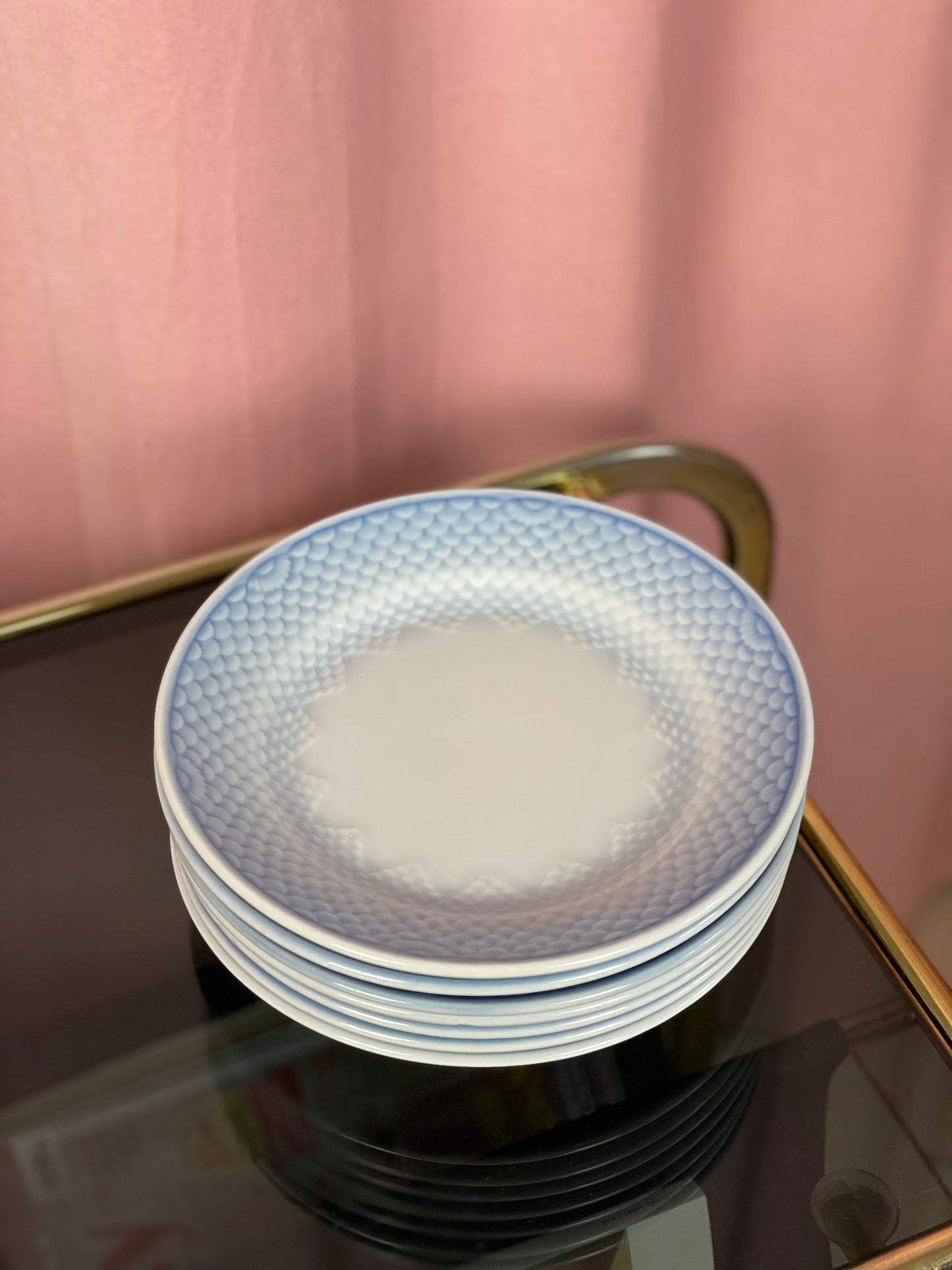 Blå tone små frokosttallerkener