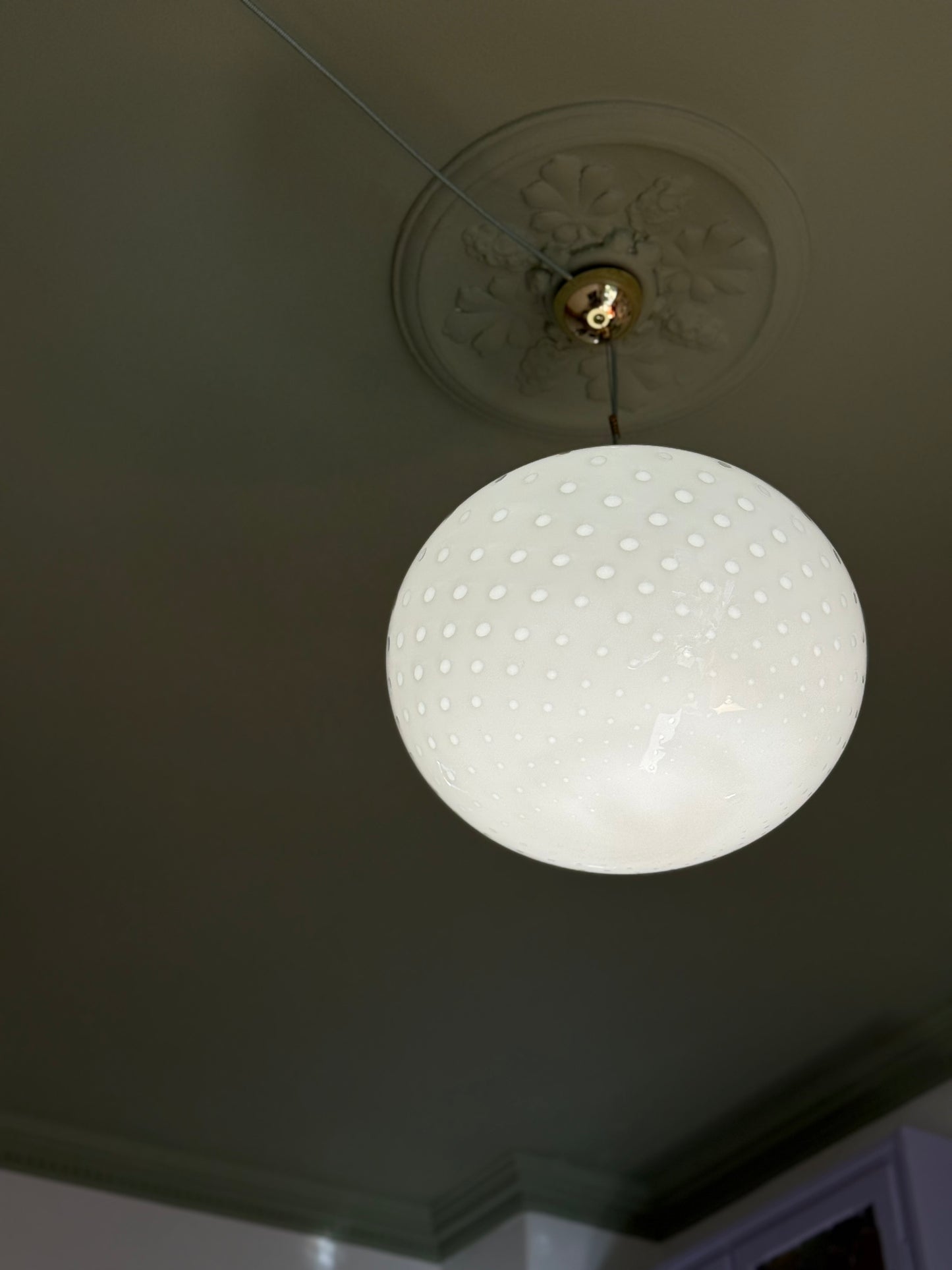 Vintage Murano oval måne pendel Loftlampe 45cm