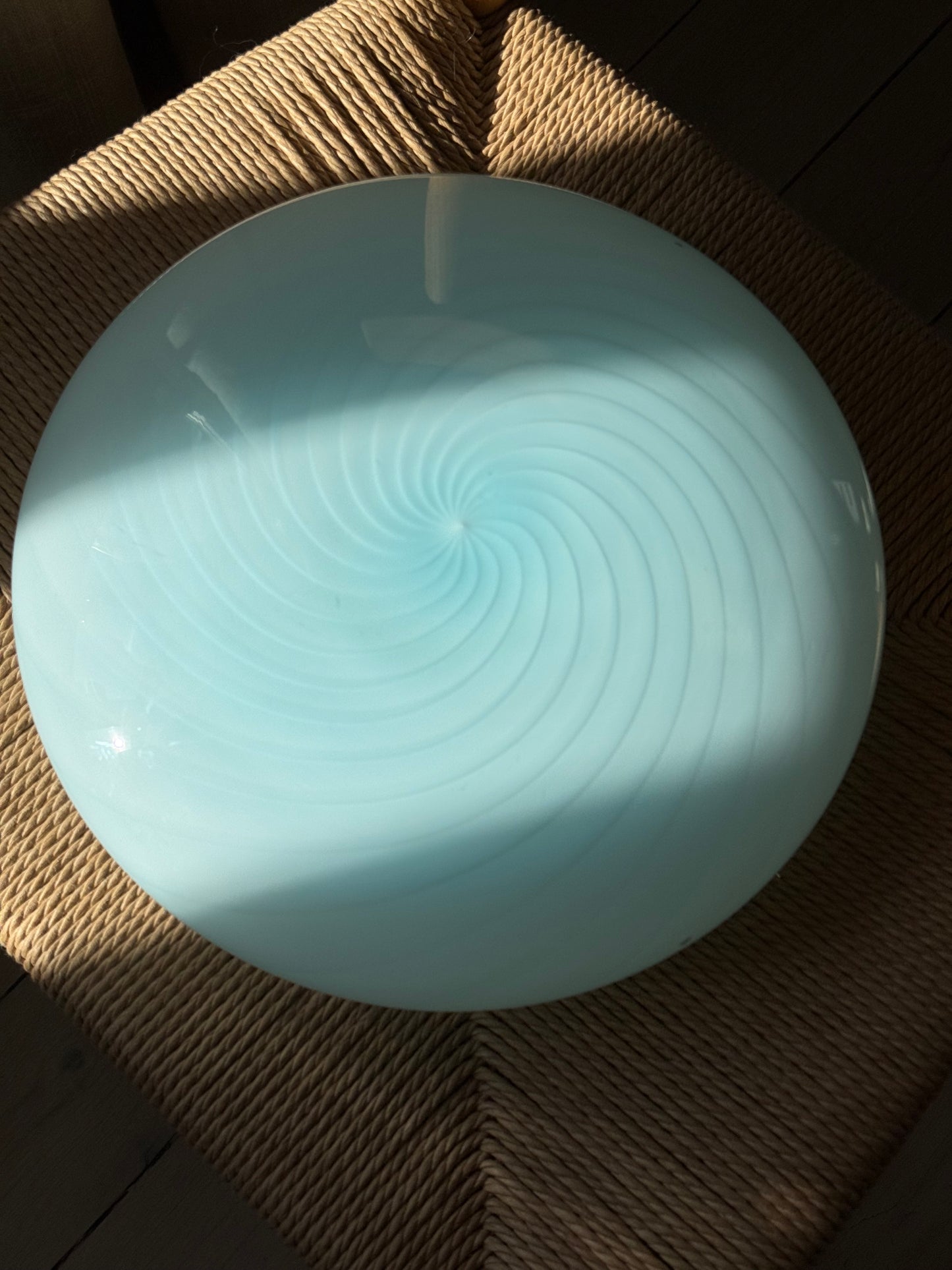 Lyseblå vintage murano plafond 30cm (2 tilgængelig)