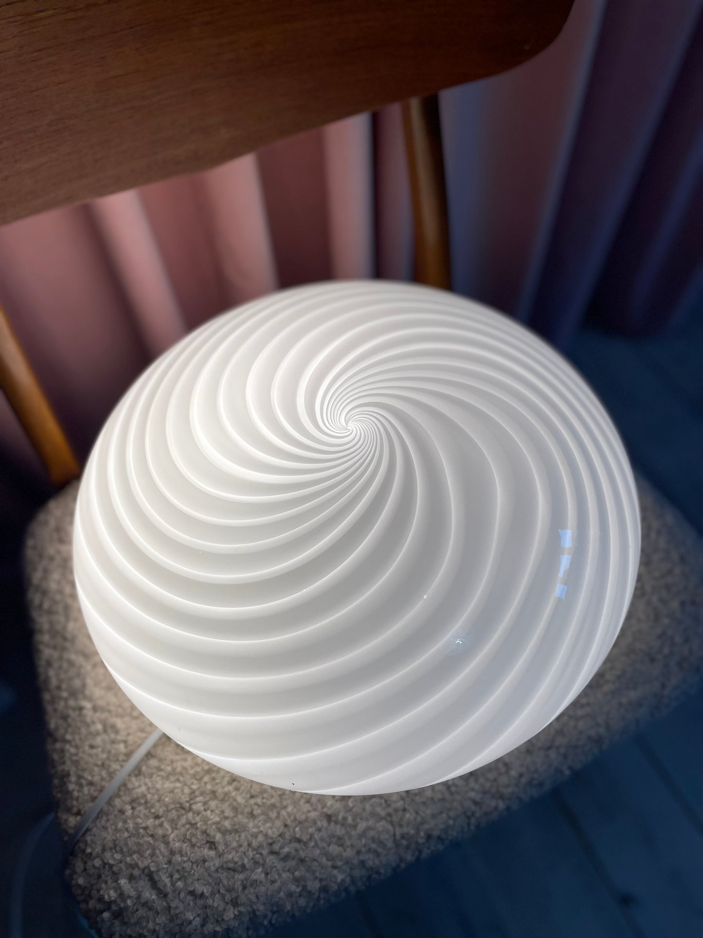 Vintage Murano plafond 38cm med krom base