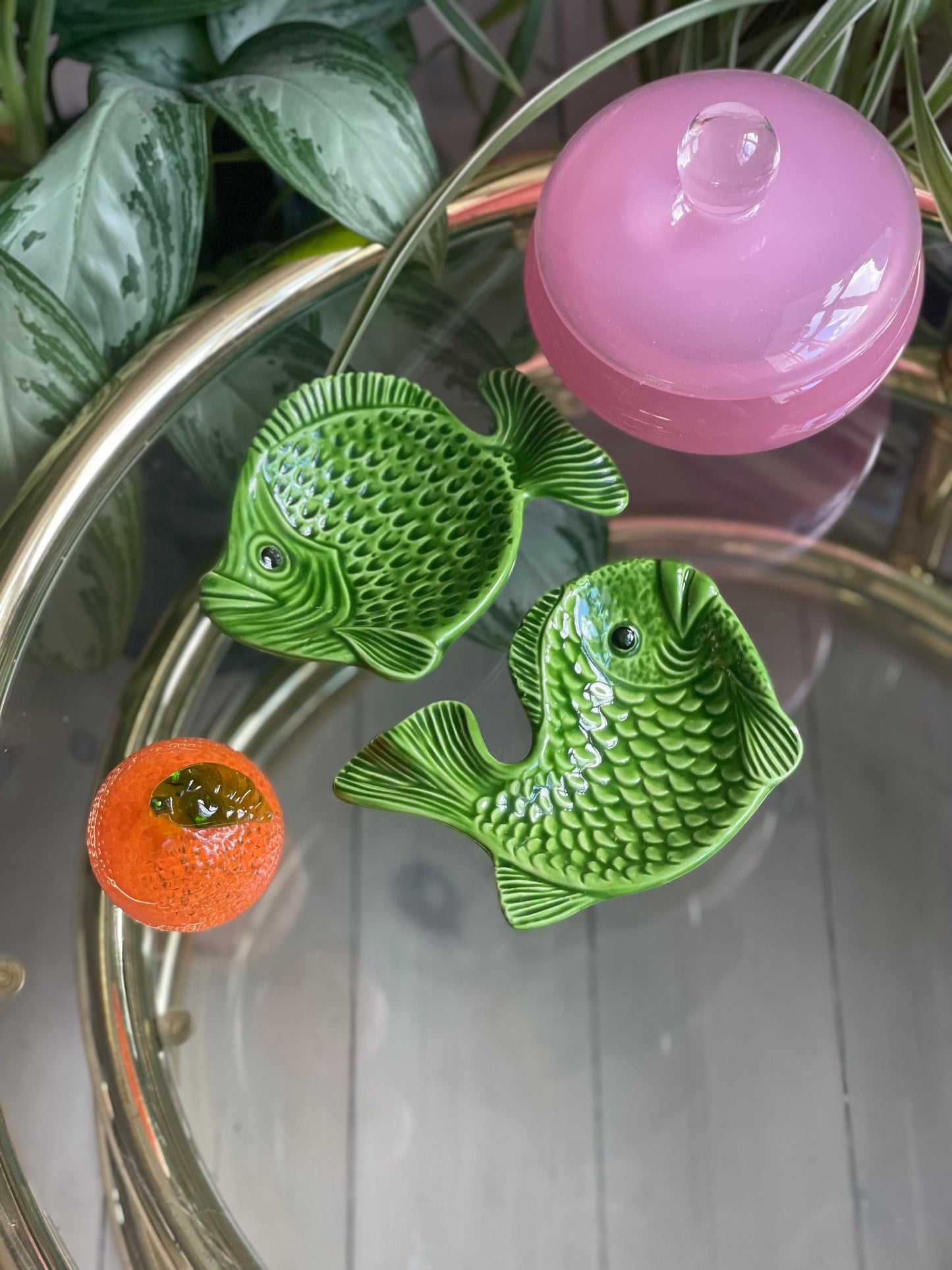 Green fish dish