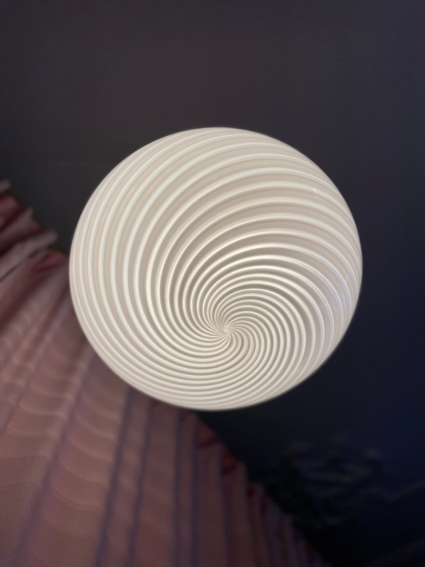 Hvid swirl vintage Murano Pendel 40cm