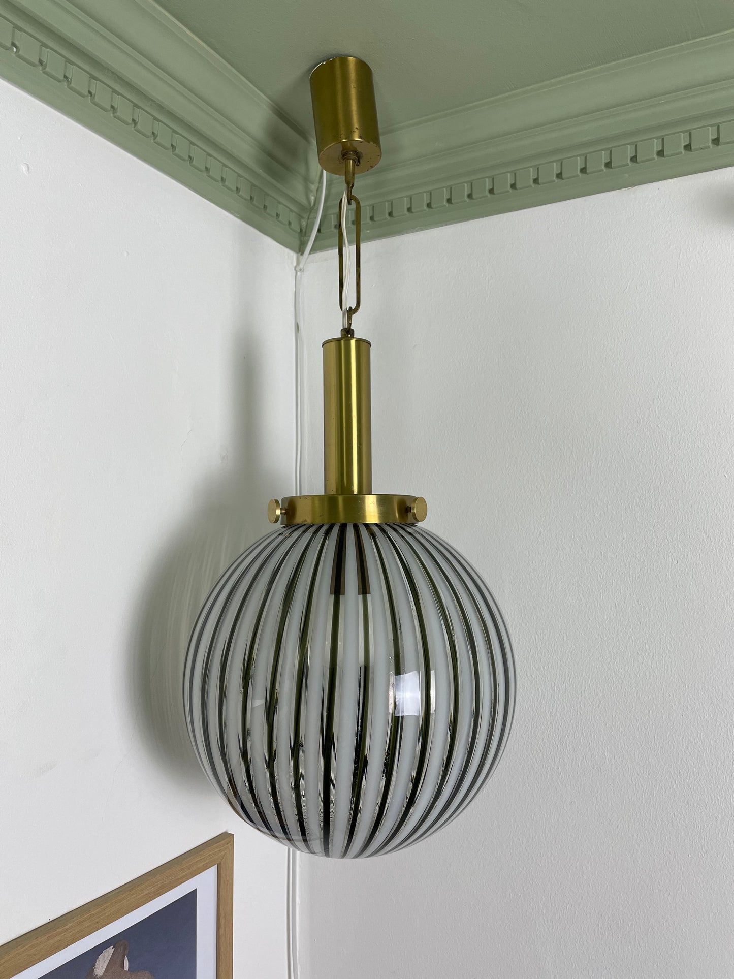 Vintage Murano stribet pendel