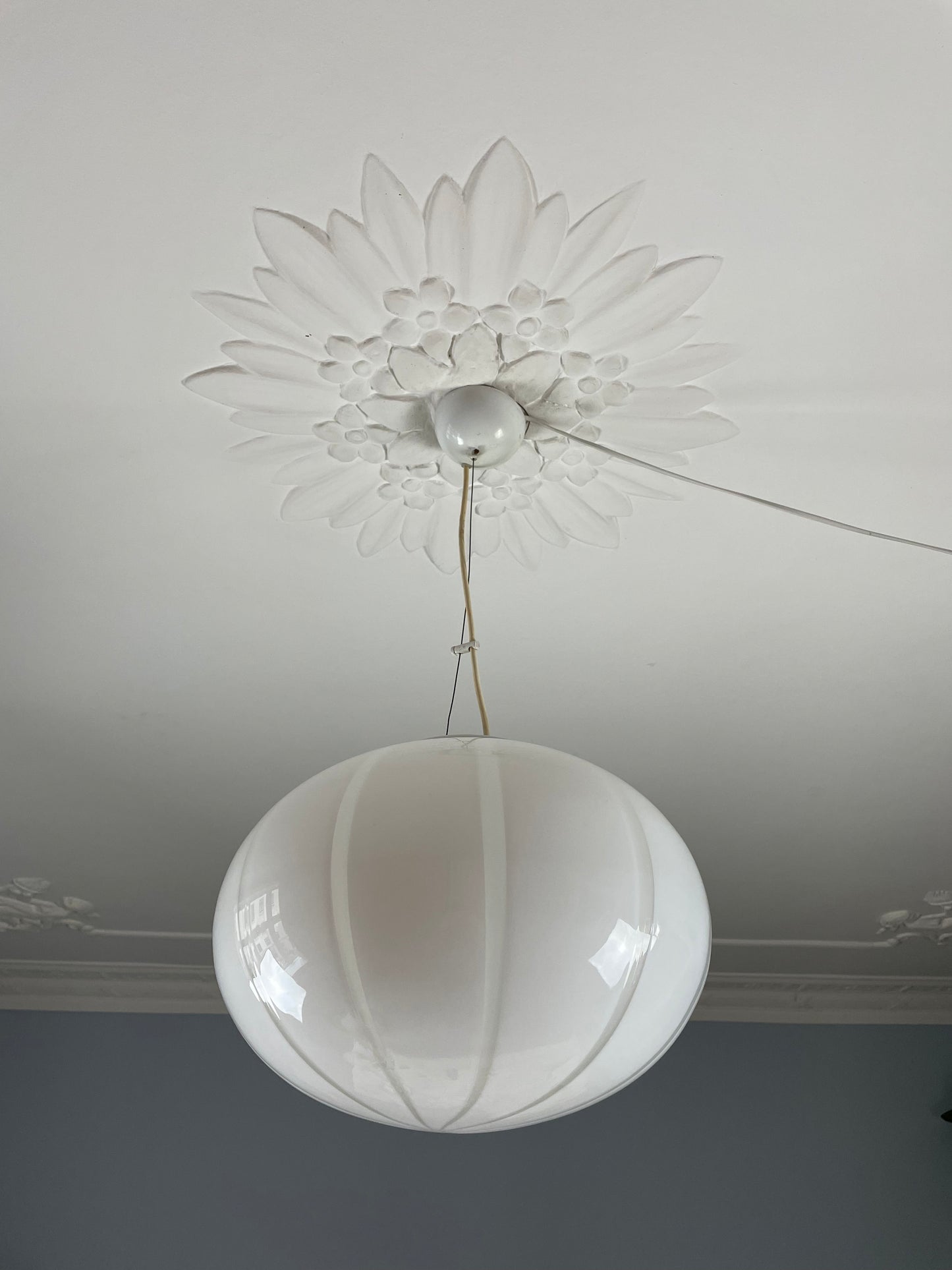 Vintage Murano loftlampe lodrette striber