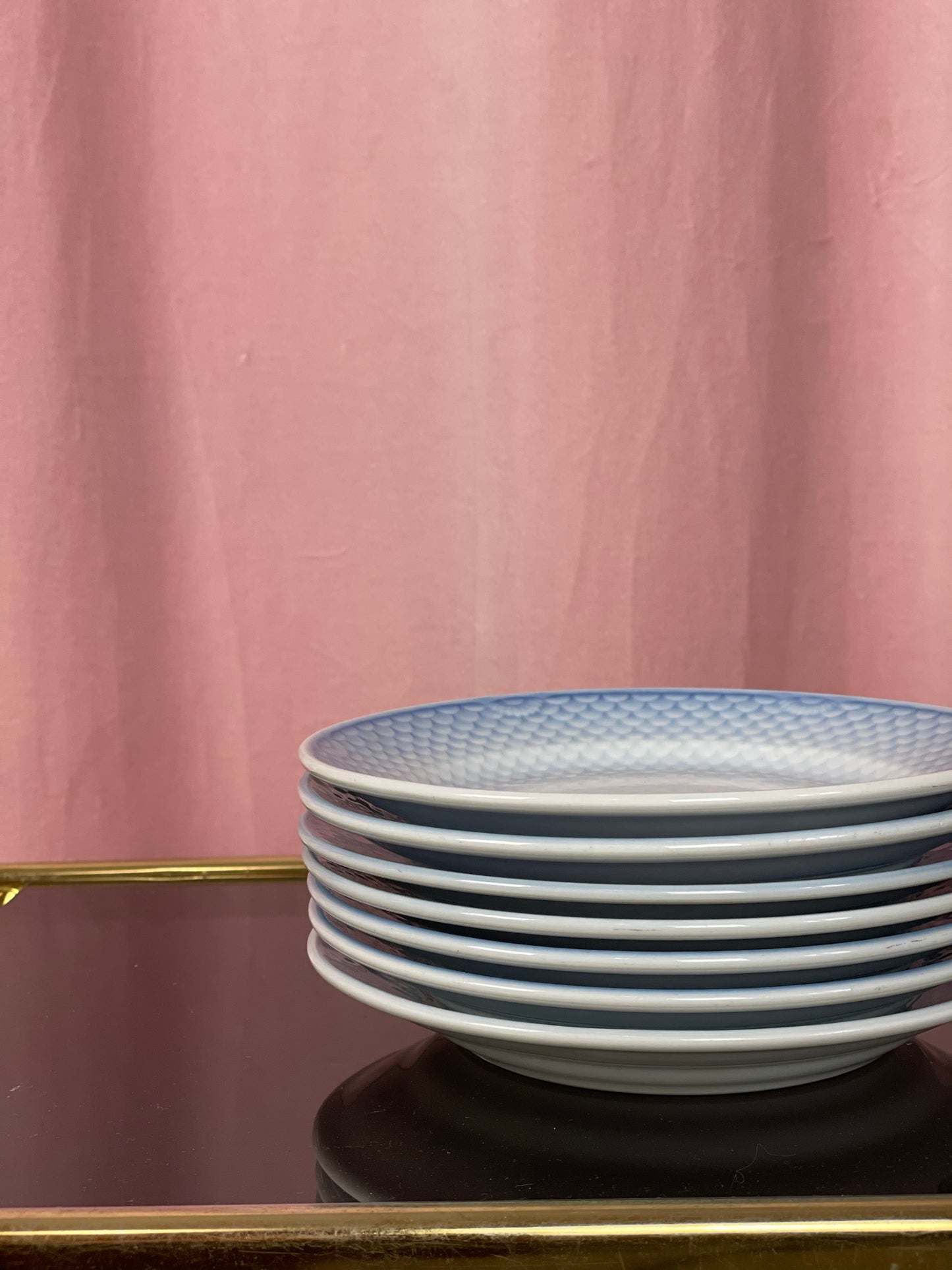 Blå tone små frokosttallerkener