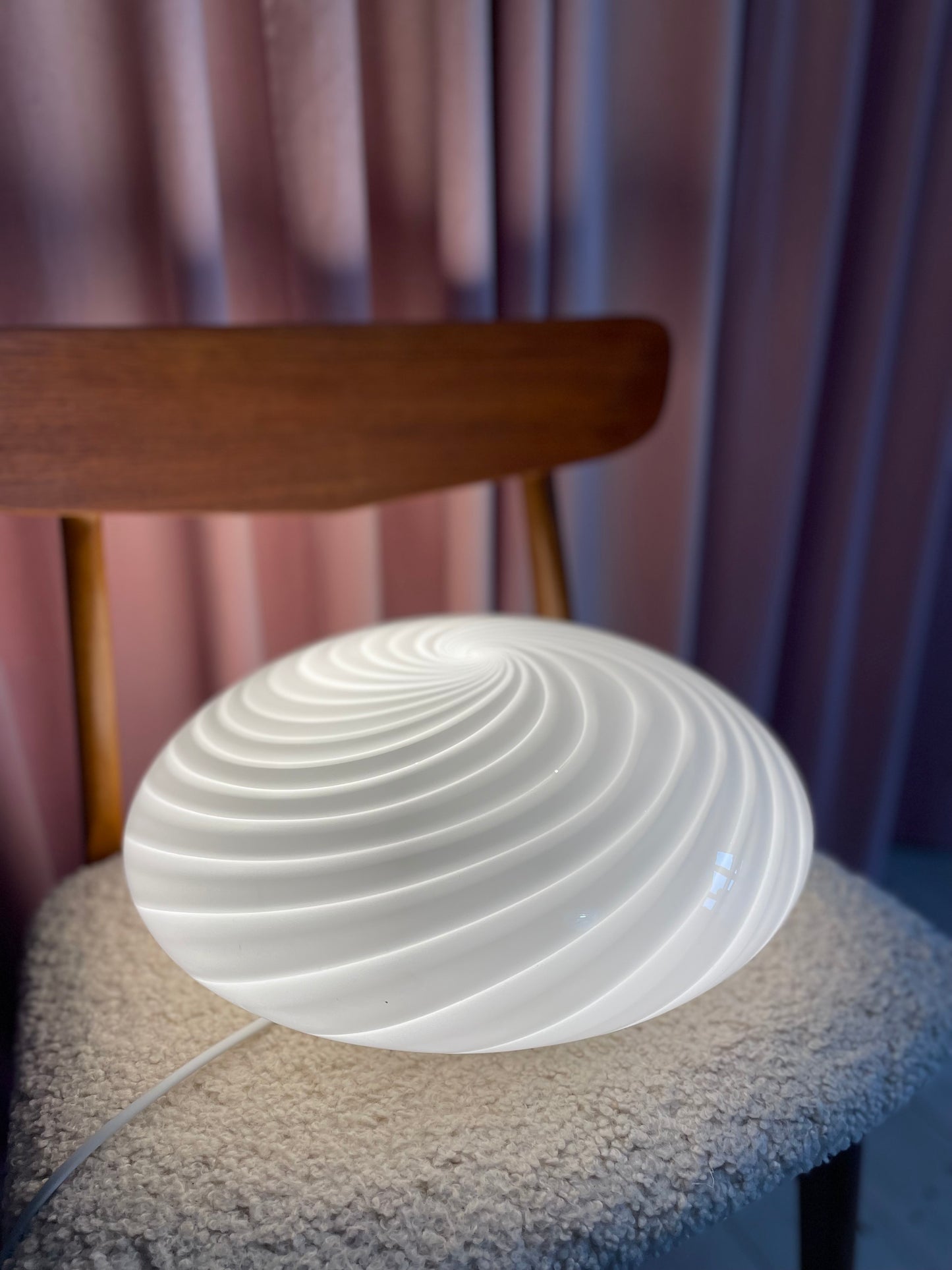 Vintage Murano plafond 38cm med krom base