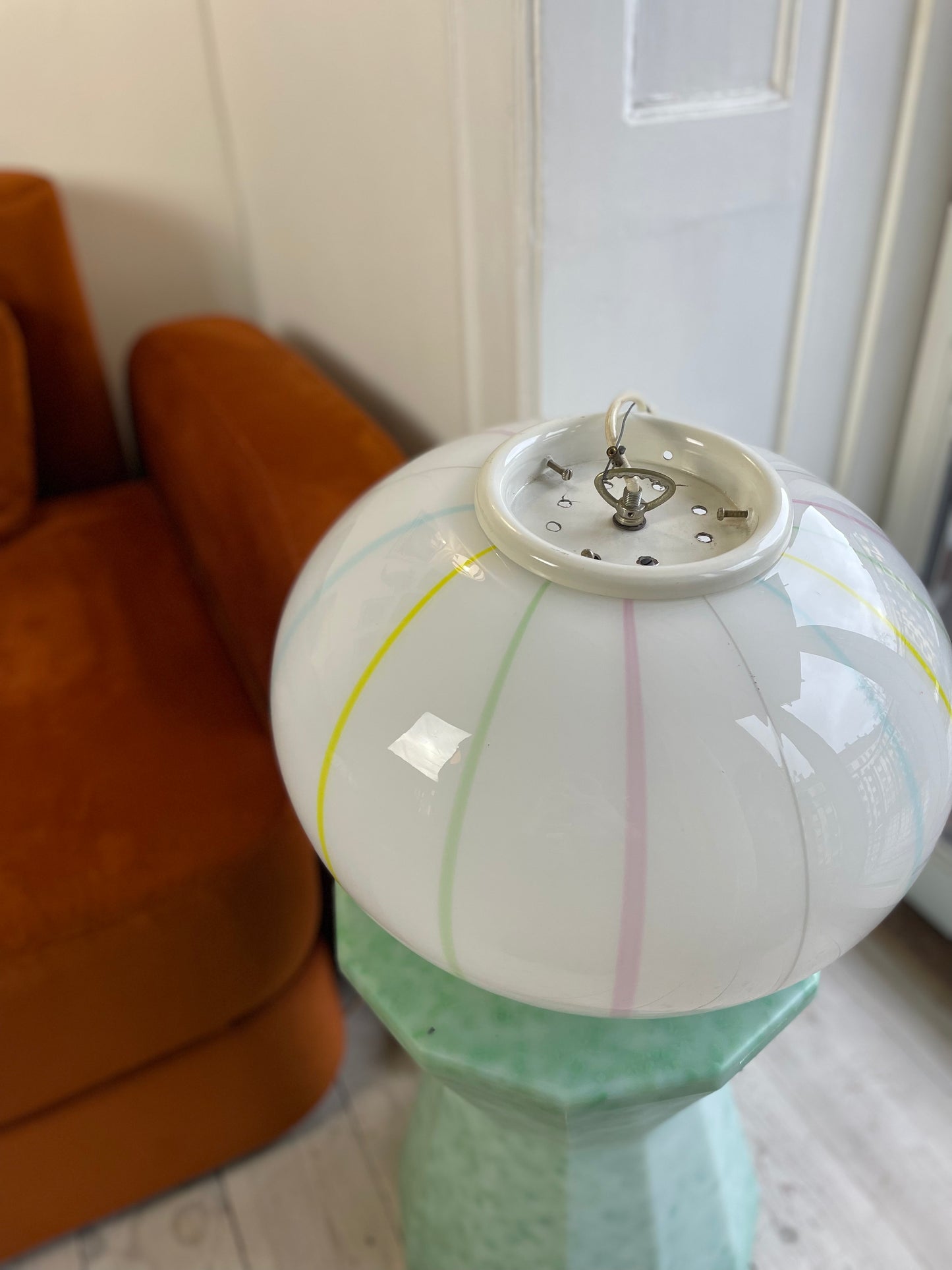 Vintage Murano lollipop loftlampe 40cm