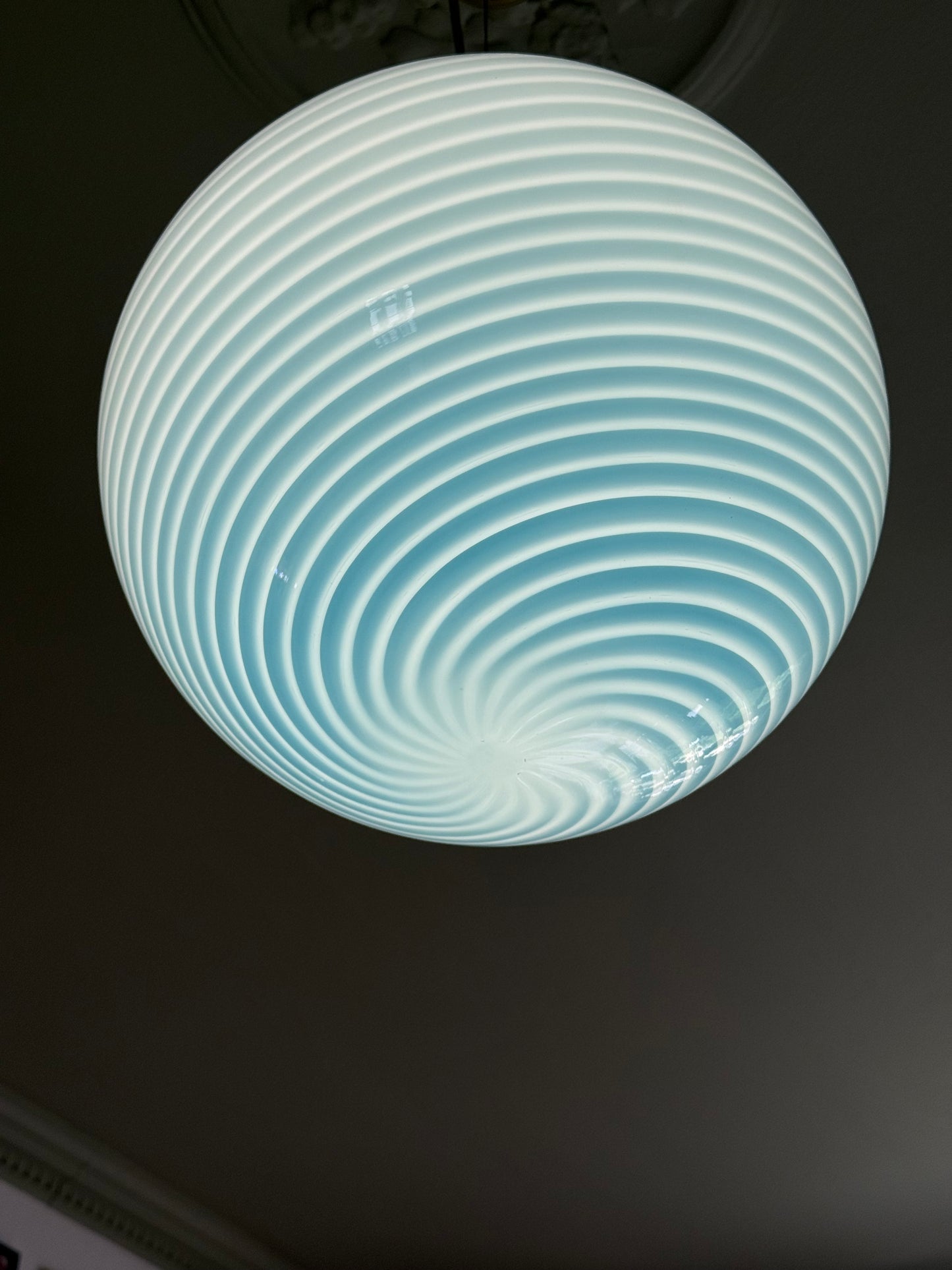 Vintage Vetri Murano blå pendel loftlampe 40cm