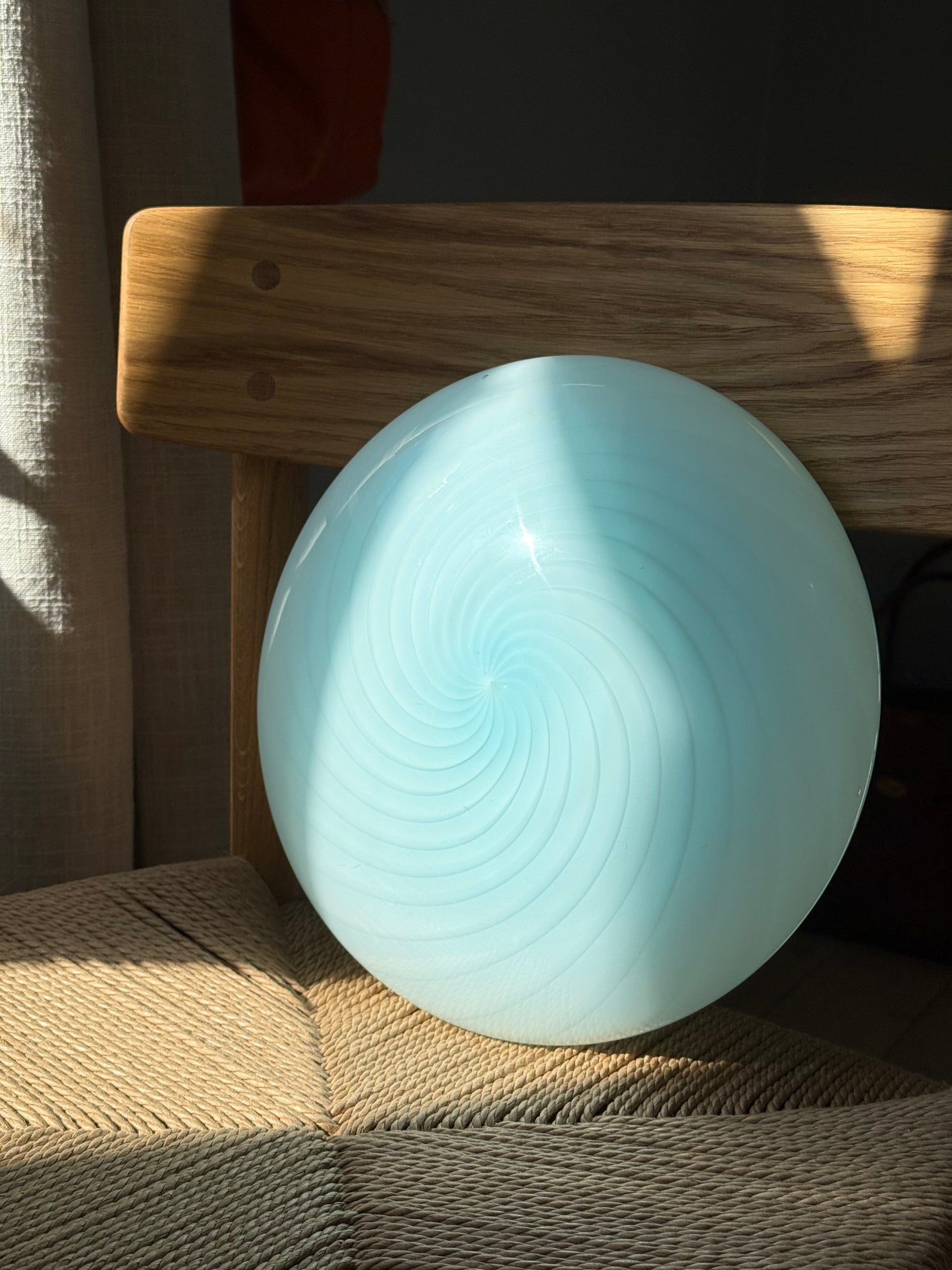 Lyseblå vintage murano plafond 30cm (2 tilgængelig)