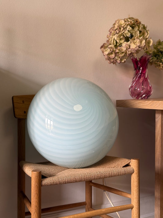 Vintage Murano lys blå pendel 44cm
