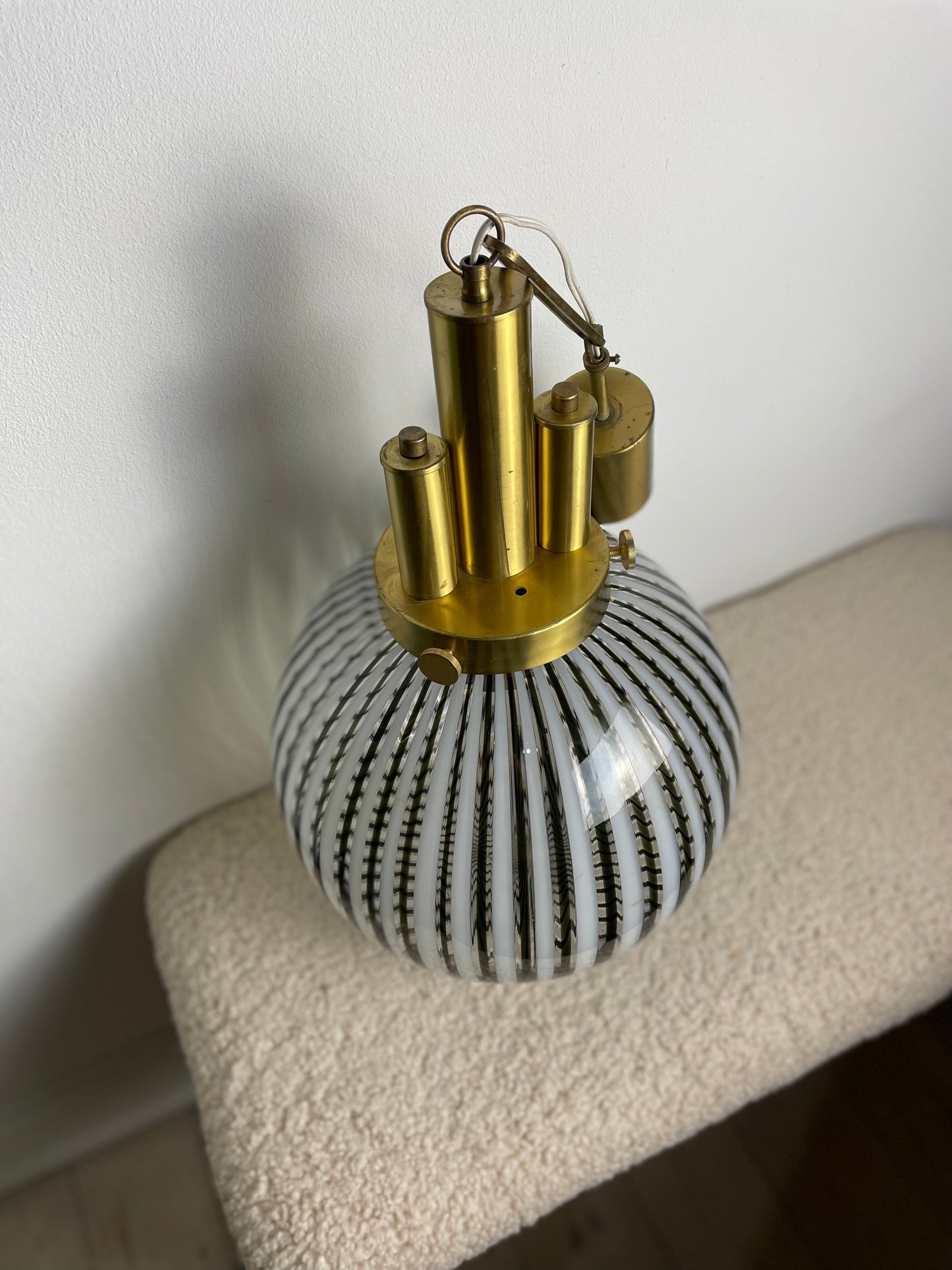 Vintage Murano stribet pendel