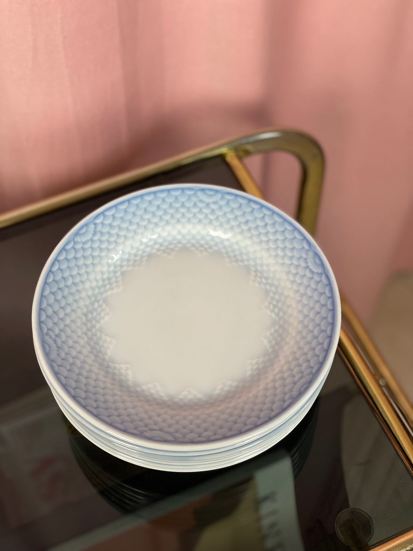 Blå tone små frokosttallerkener