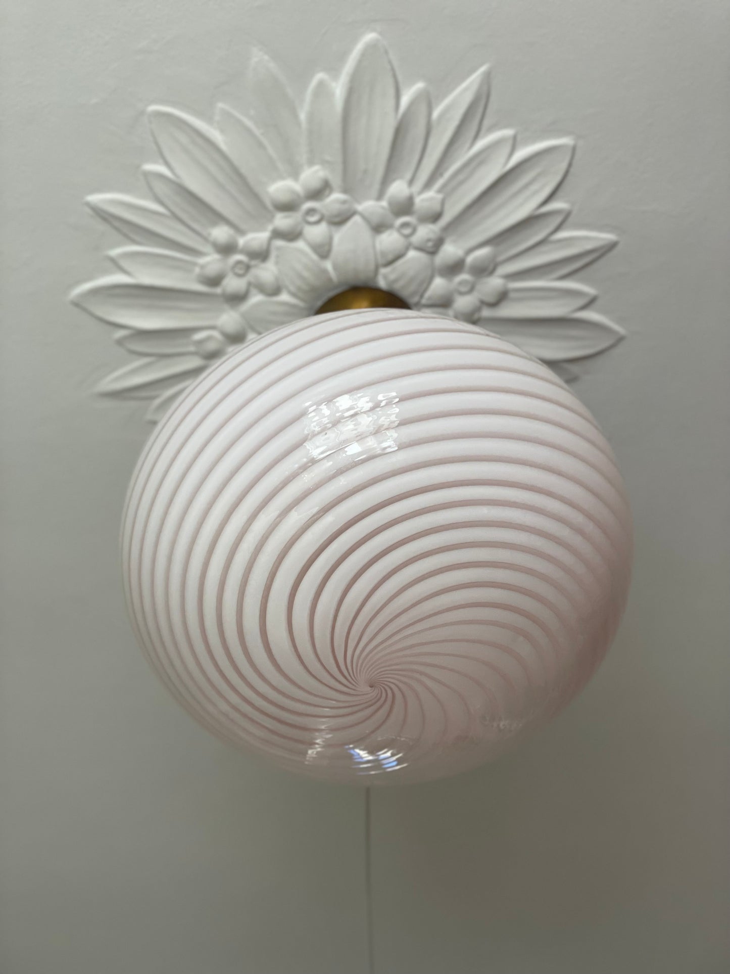 Vintage Murano lyserød pendel 45cm