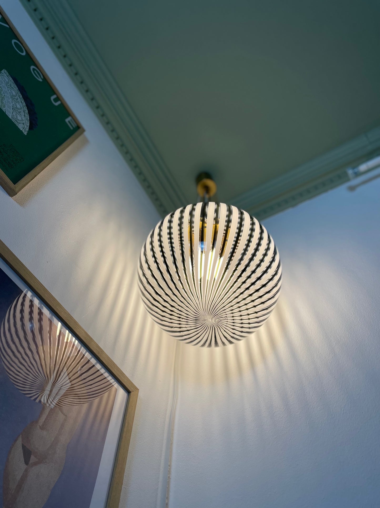 Vintage Murano stribet pendel