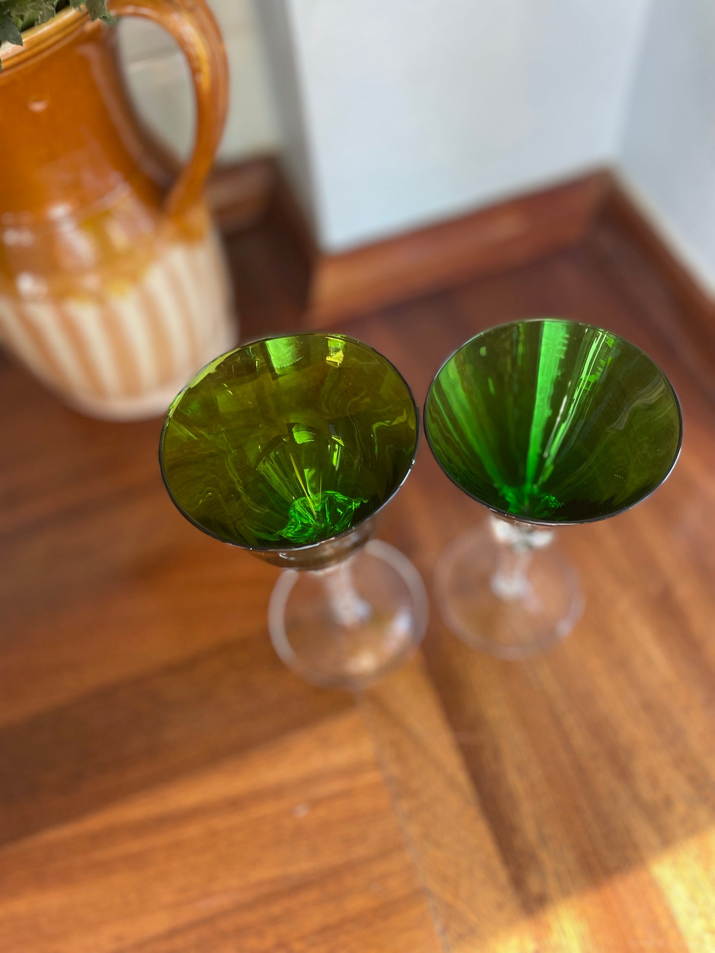 Grønne krystalvinglas