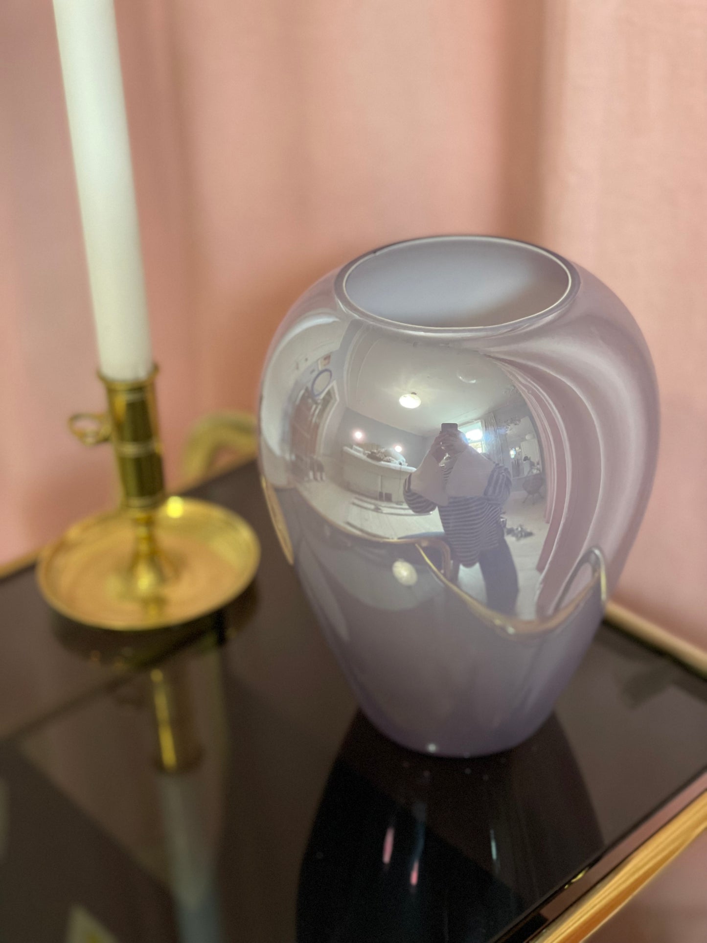 Lilla vase i perlemor