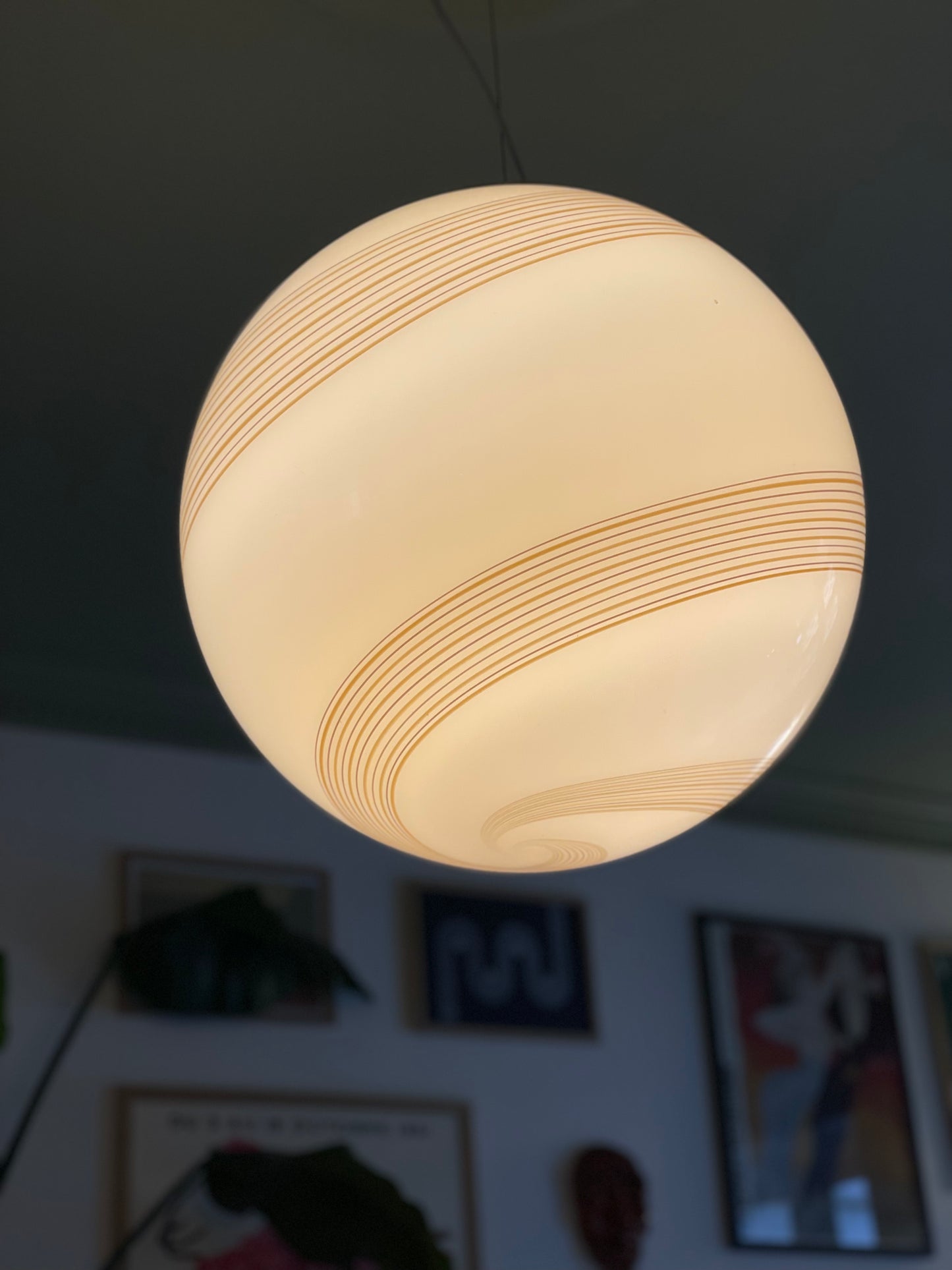 Vintage Murano karamel loftlampe 40cm
