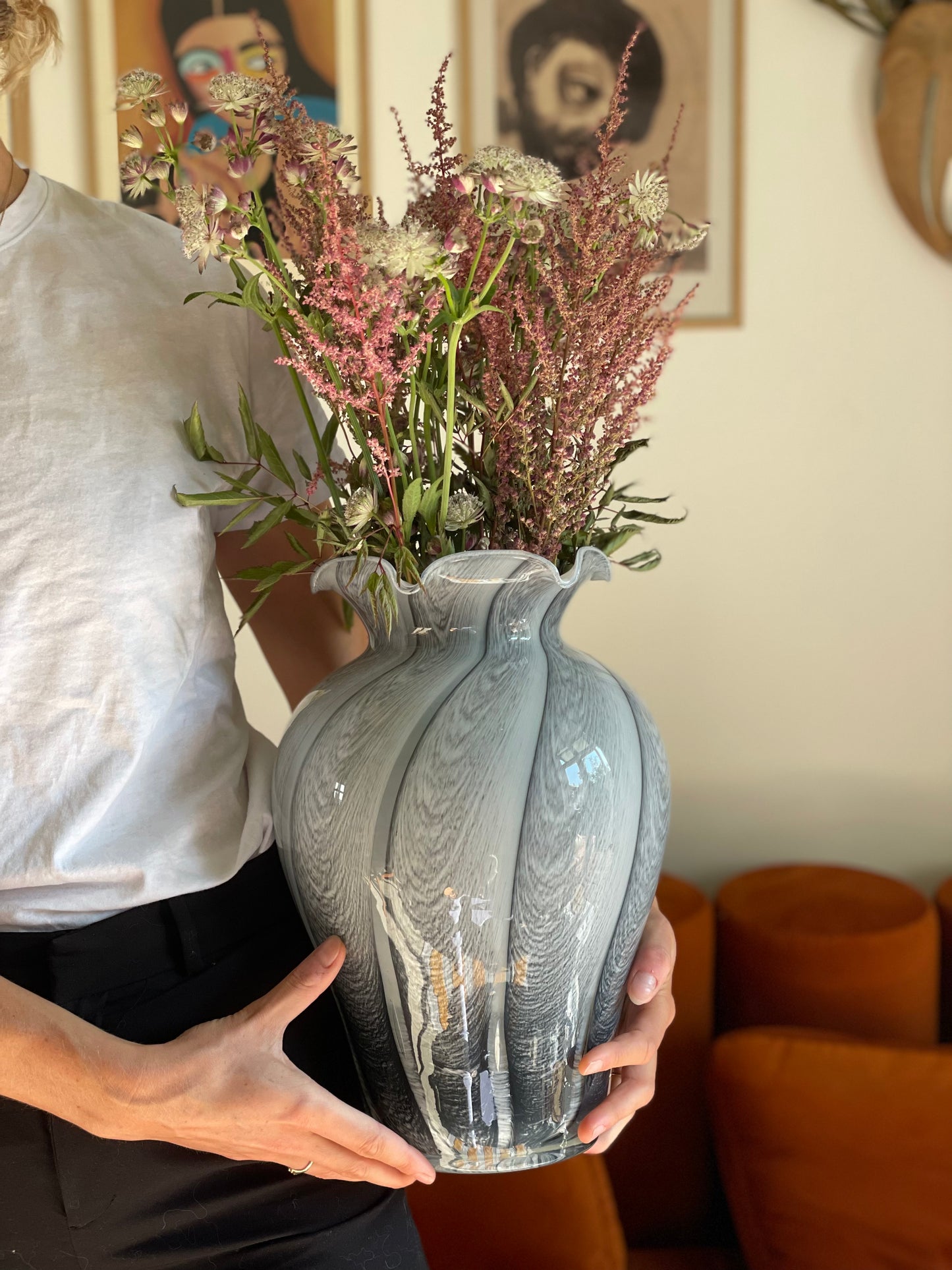 Murano vase i grå nuancer