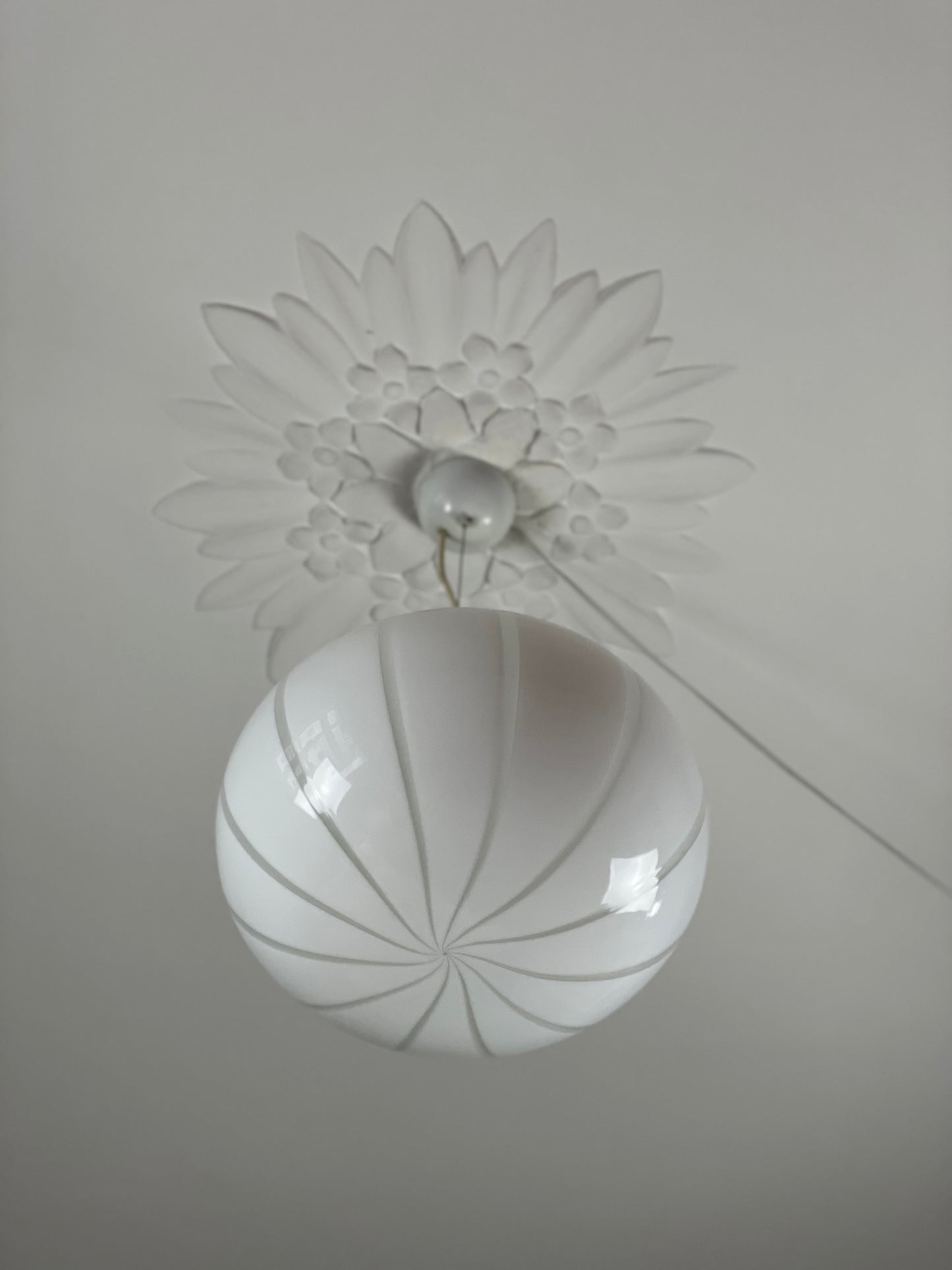 Vintage Murano loftlampe lodrette striber