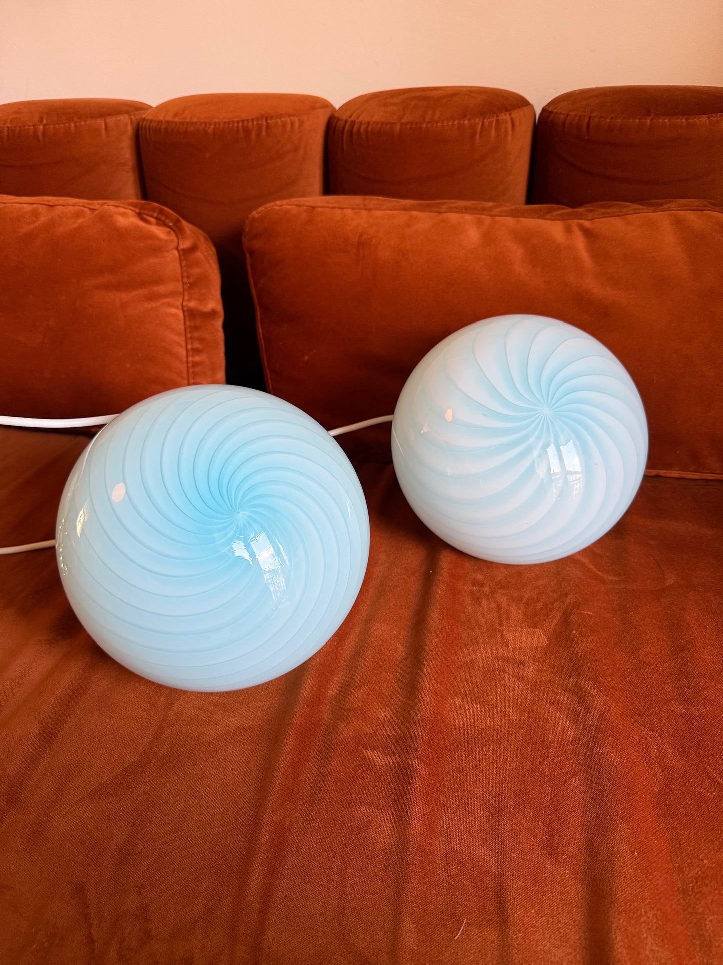Lyseblå Murano mini pendel