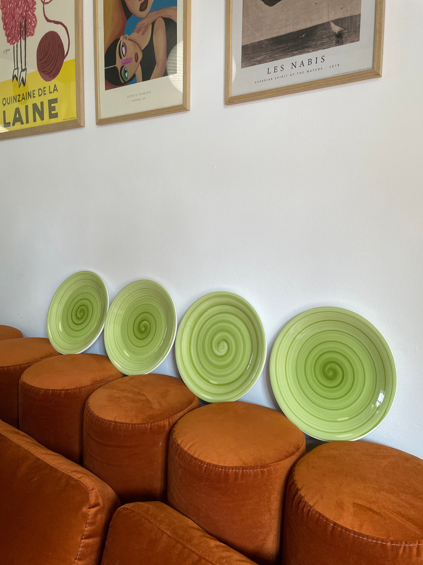 Italienske grønne swirl tallerkener