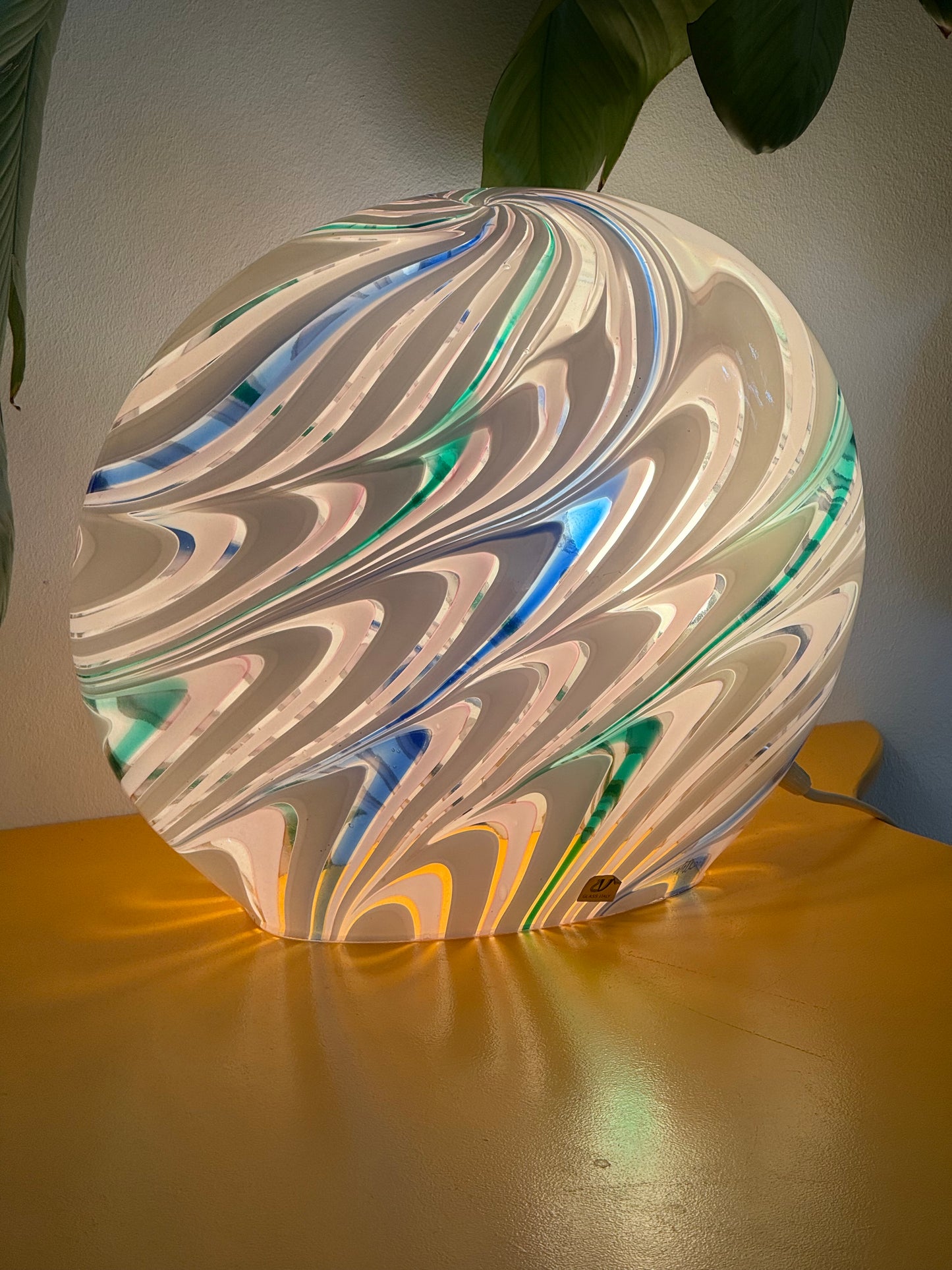 Vintage Murano regnbue bordlampe